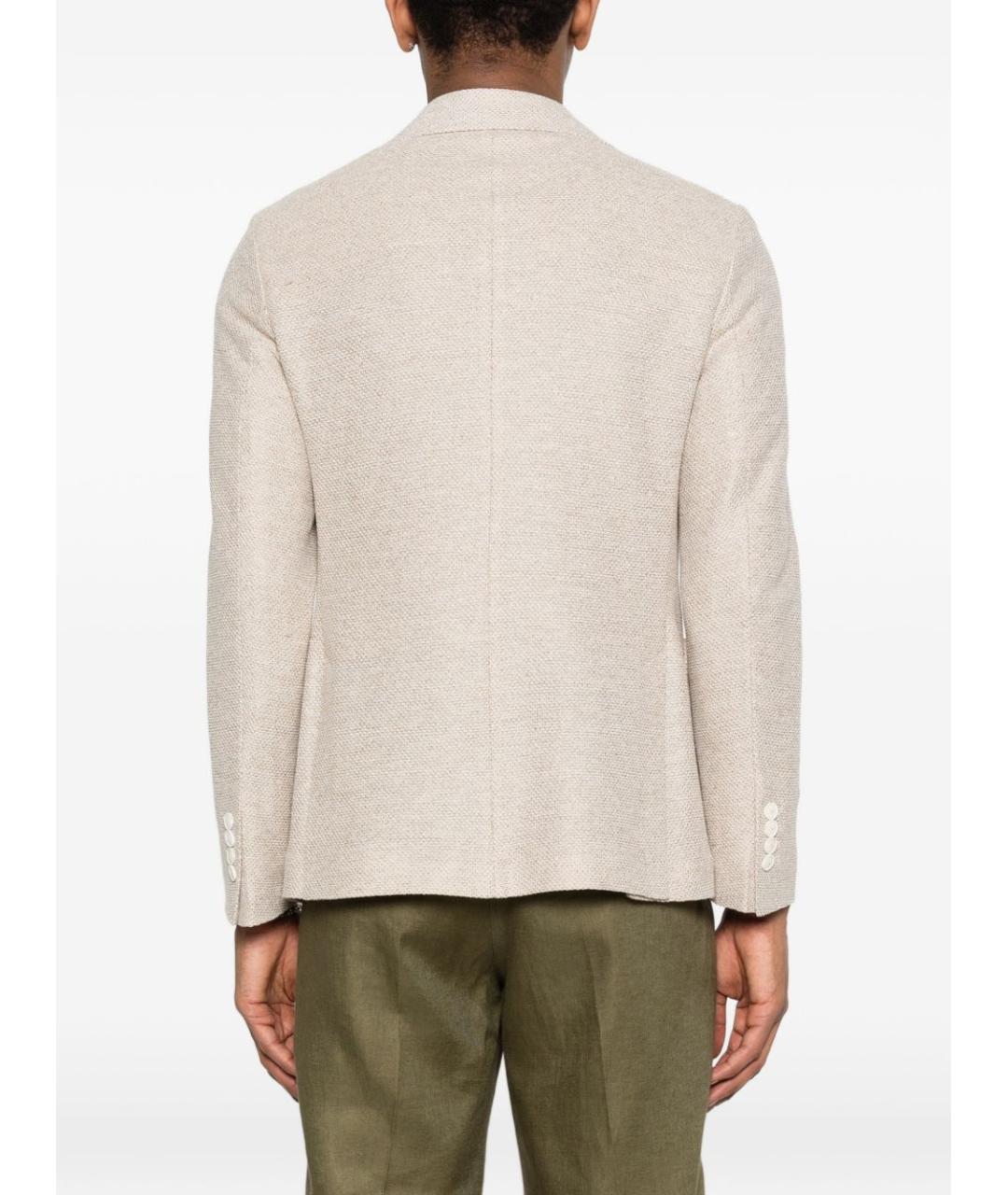 CIRCOLO 1901 Бежевый льняной пиджак, фото 5