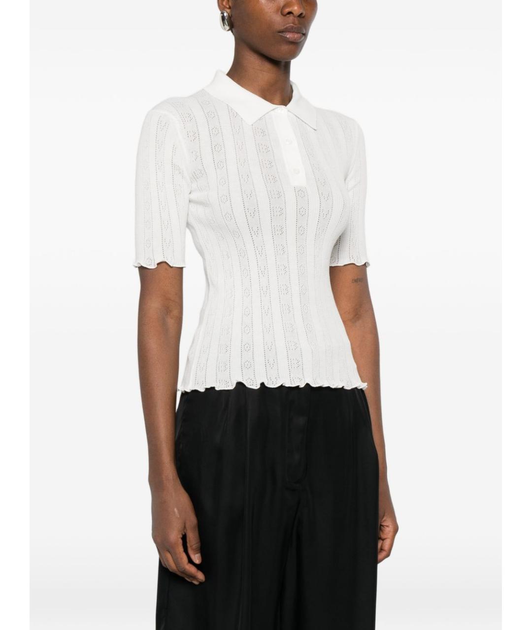 VICTORIA BECKHAM Белая хлопковая футболка, фото 3