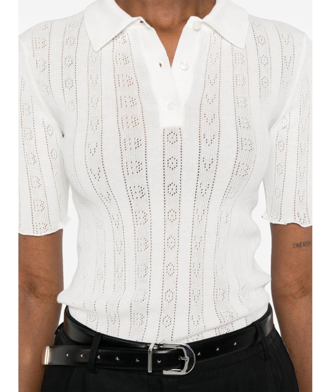 VICTORIA BECKHAM Белая хлопковая футболка, фото 4