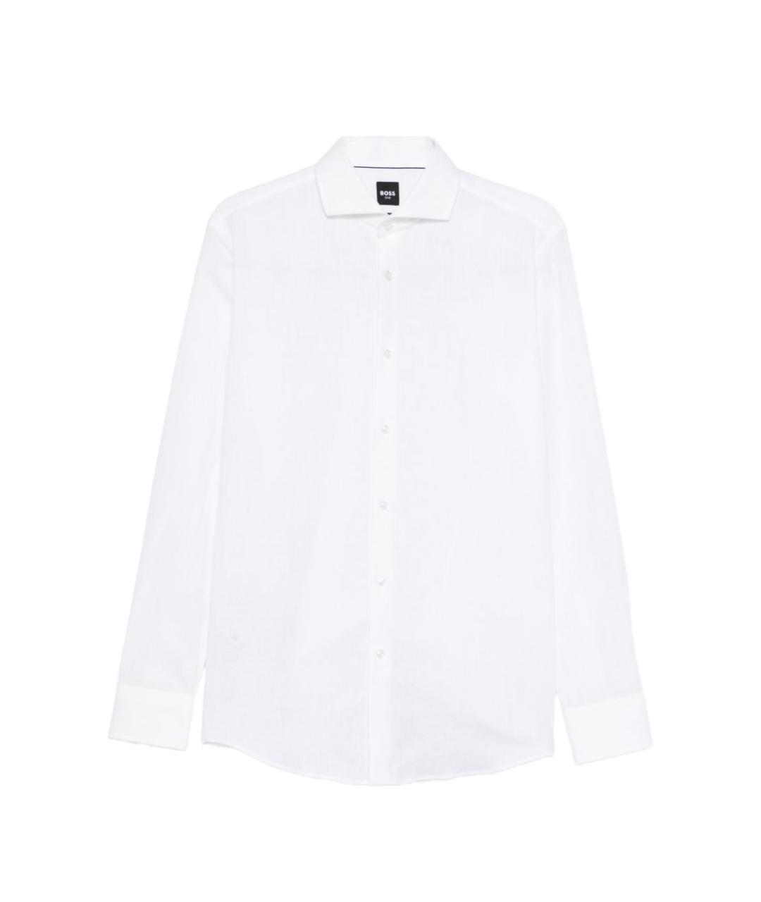 HUGO BOSS Белая хлопковая классическая рубашка, фото 1