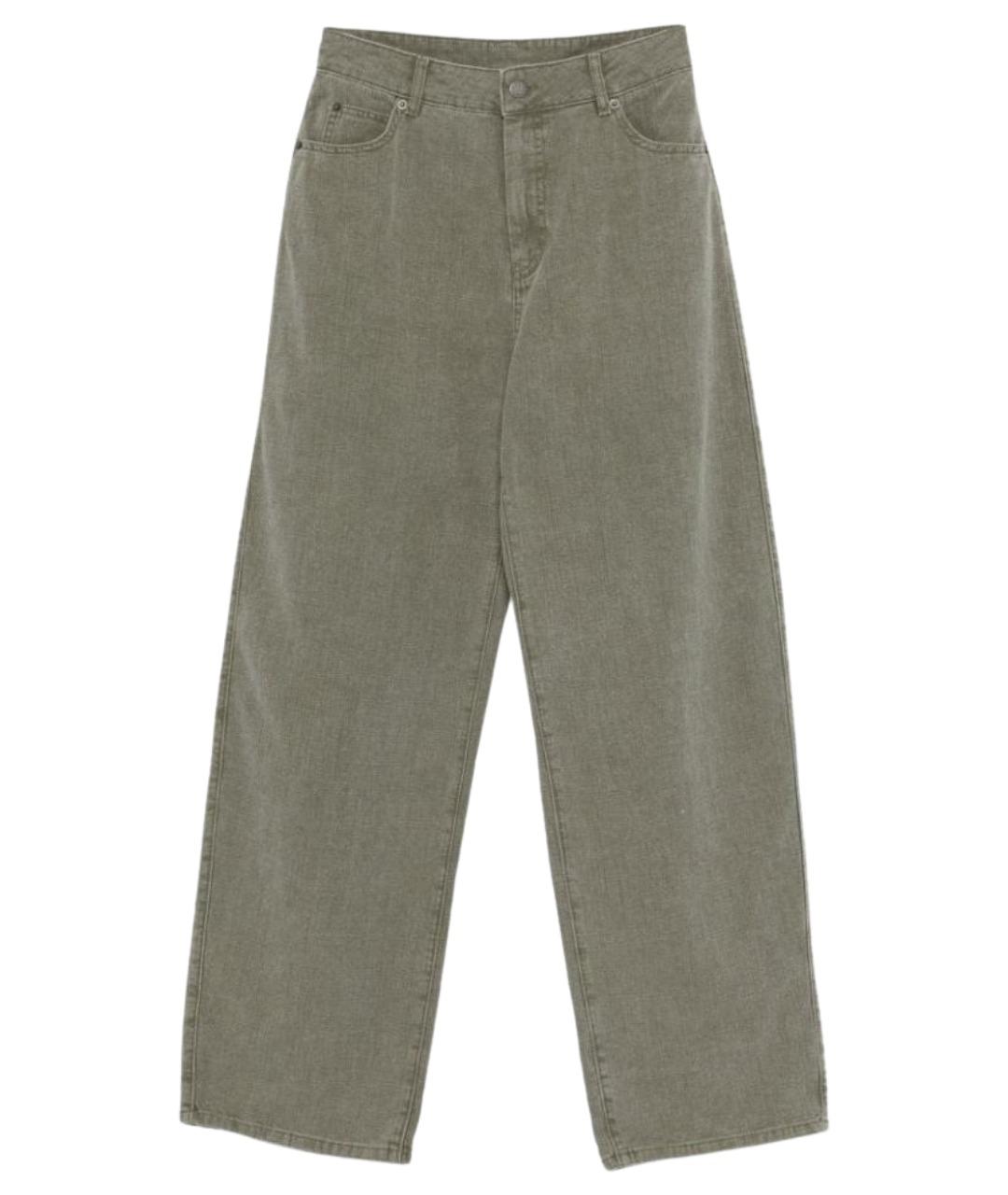 SOEUR Хаки хлопковые прямые брюки, фото 1