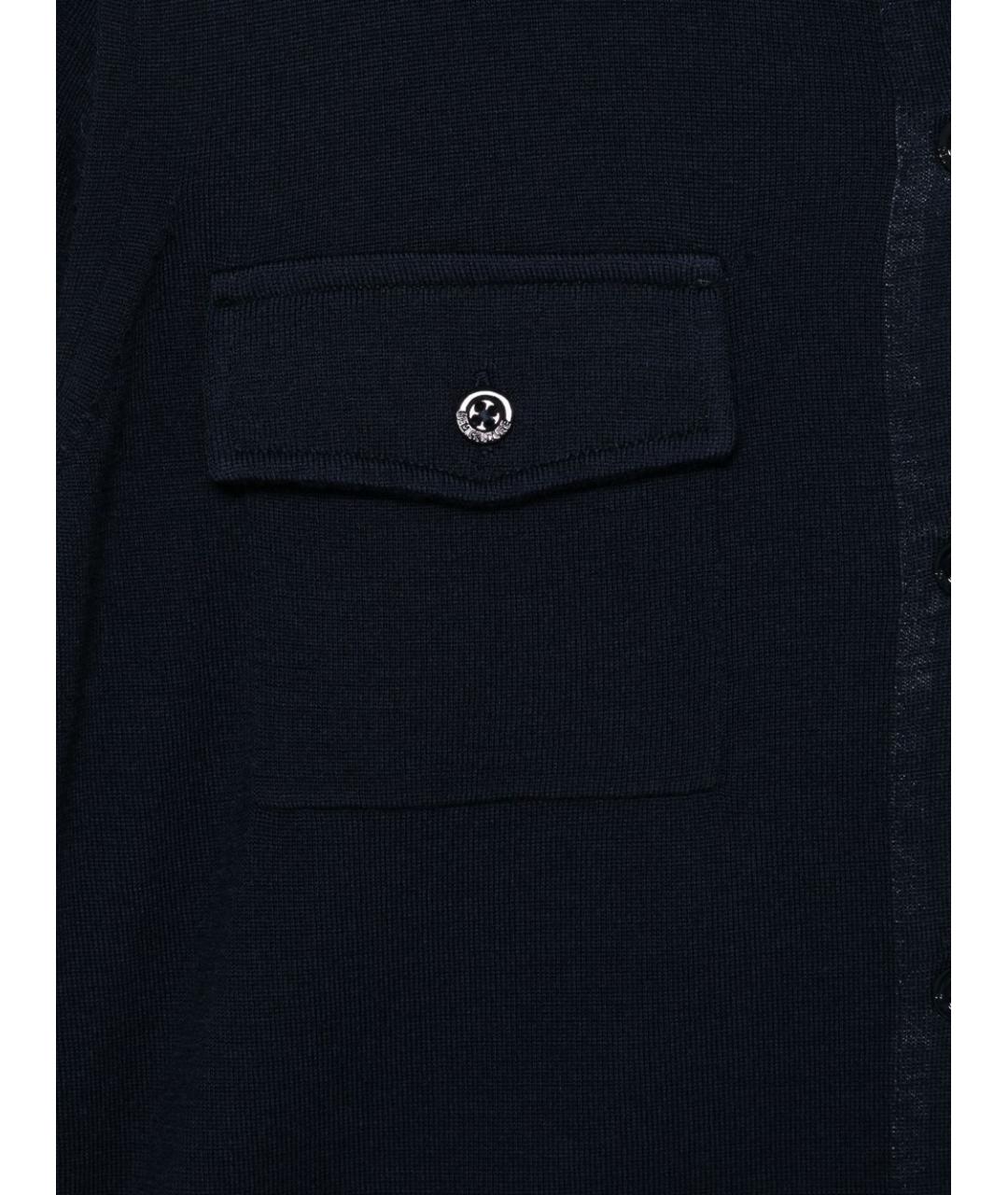 SEMICOUTURE Темно-синий шерстяной кардиган, фото 3