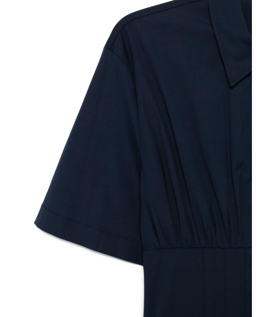 SEMICOUTURE Синее хлопковое повседневное платье, фото 3