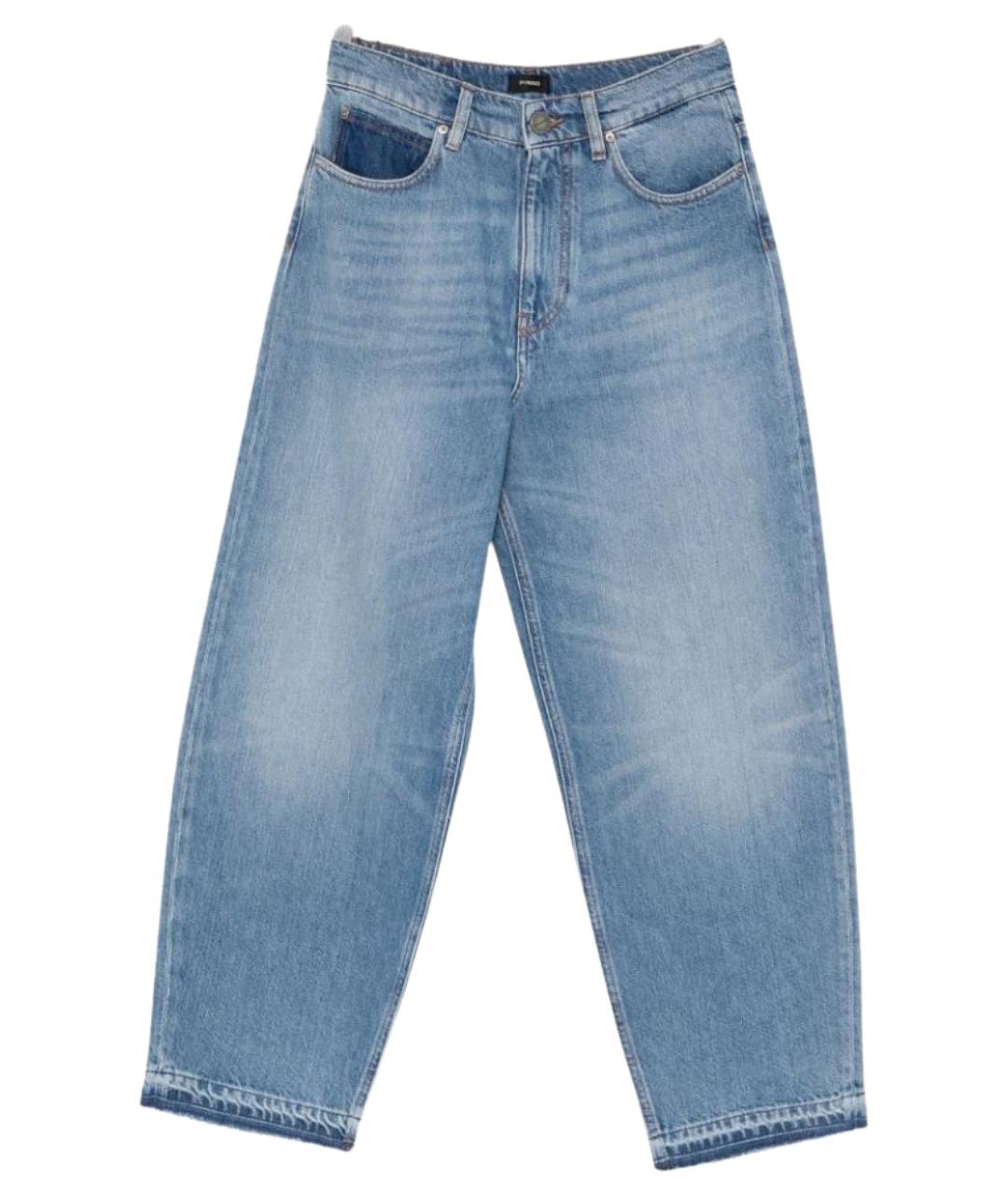 PINKO Синие хлопковые прямые джинсы, фото 1