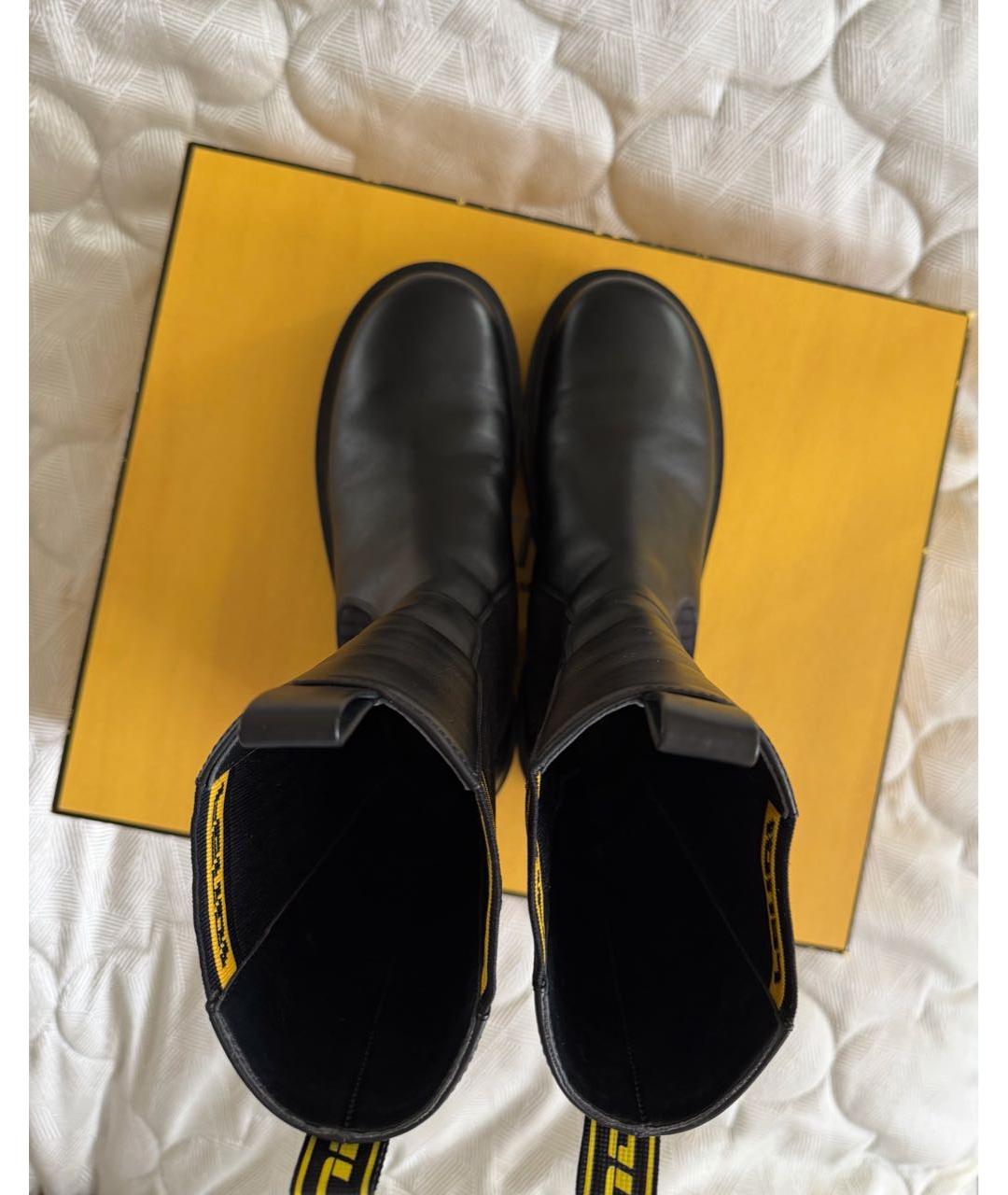 FENDI Черные кожаные полусапоги, фото 3