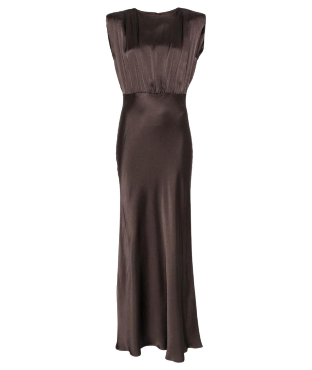 SEMICOUTURE Коричневое ацетатное вечернее платье, фото 1