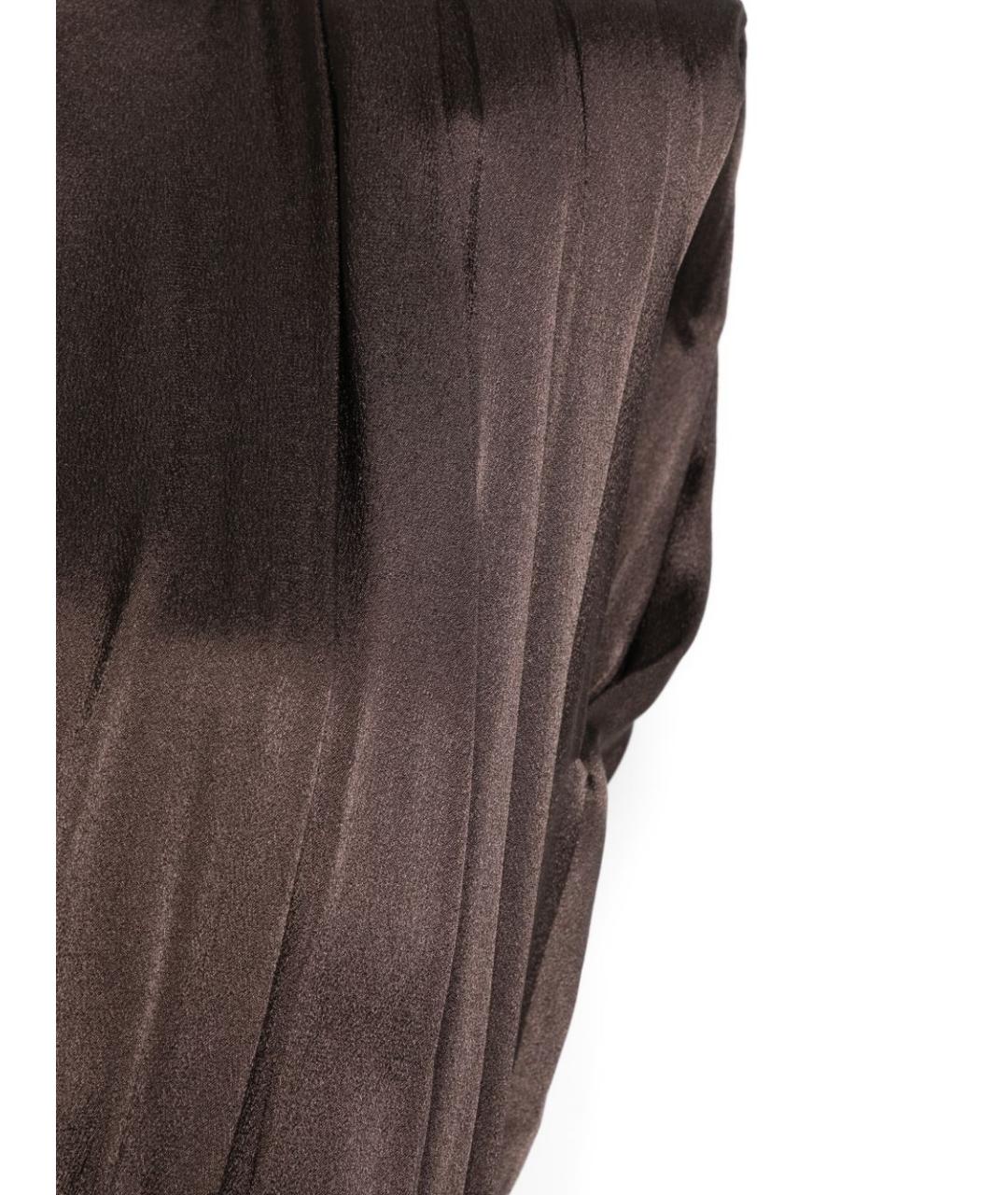 SEMICOUTURE Коричневое ацетатное вечернее платье, фото 3