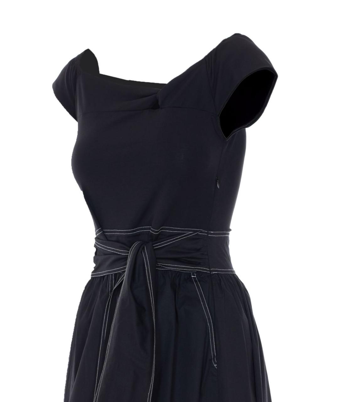 LIU JO Черное хлопковое повседневное платье, фото 3