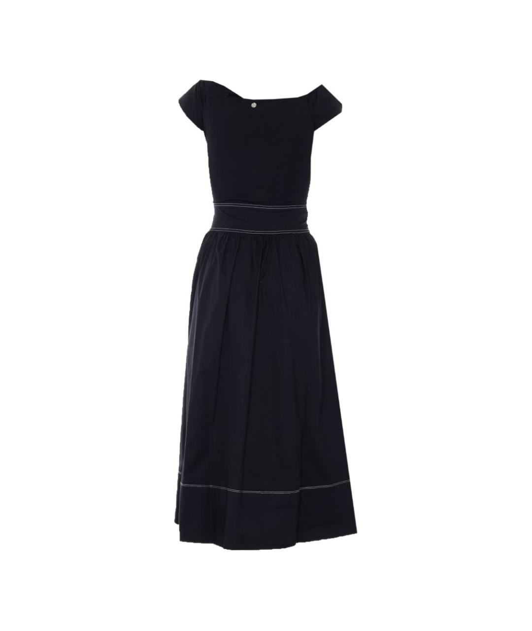 LIU JO Черное хлопковое повседневное платье, фото 2