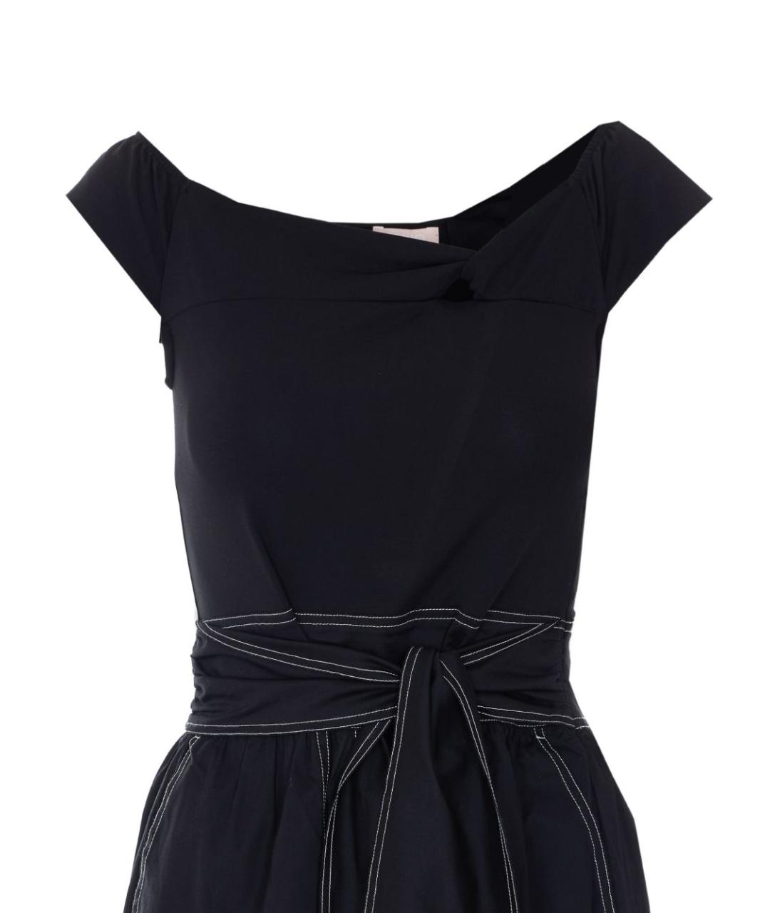 LIU JO Черное хлопковое повседневное платье, фото 4