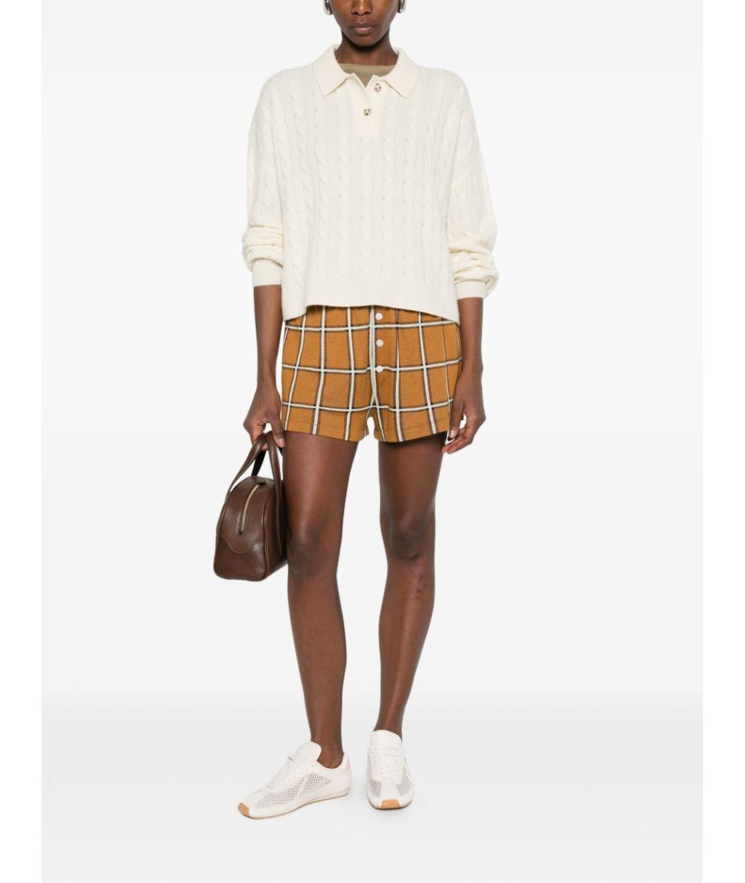 GUEST IN RESIDENCE Коричневые шелковые шорты, фото 3