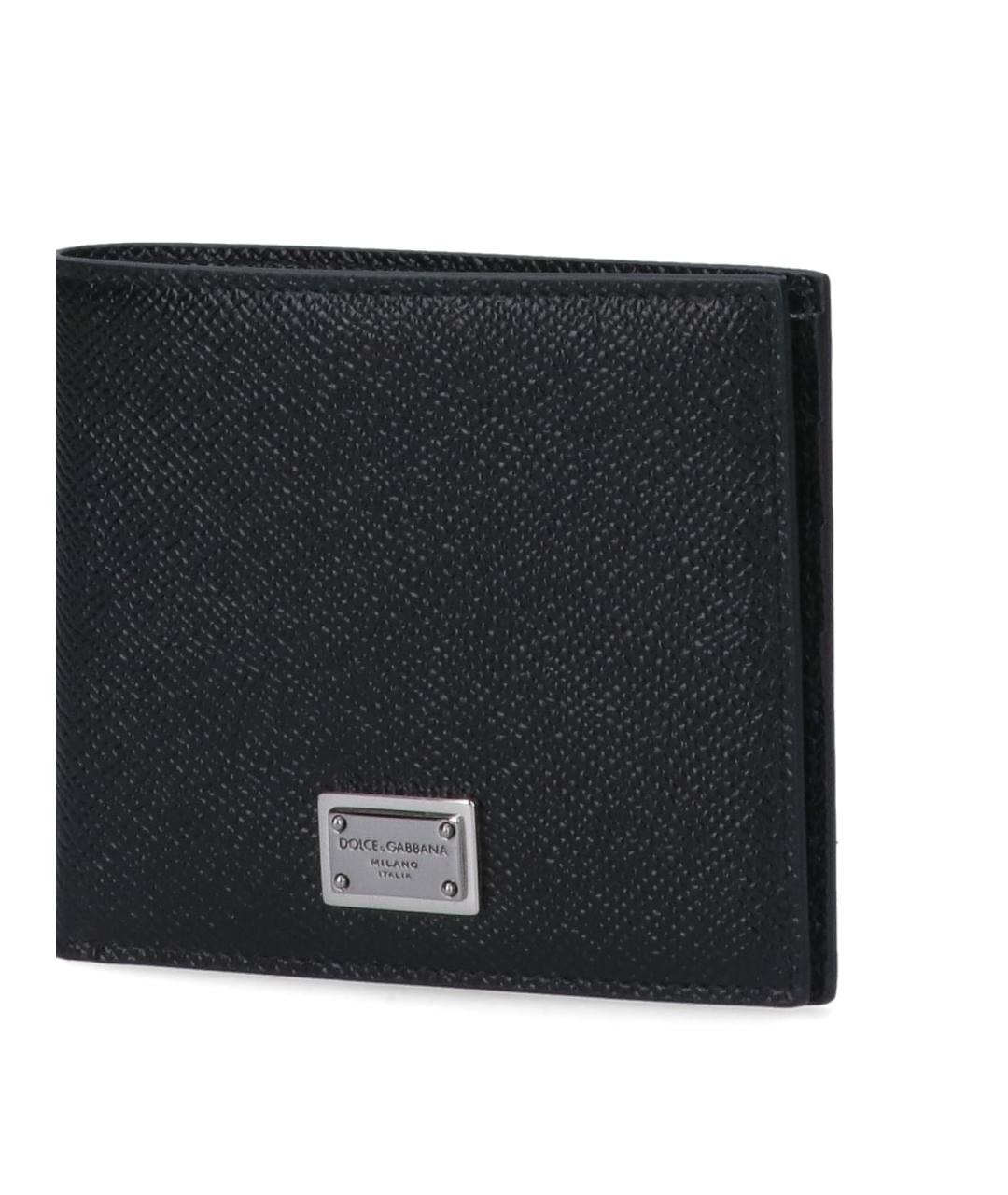 DOLCE&GABBANA Черный кожаный кошелек, фото 5
