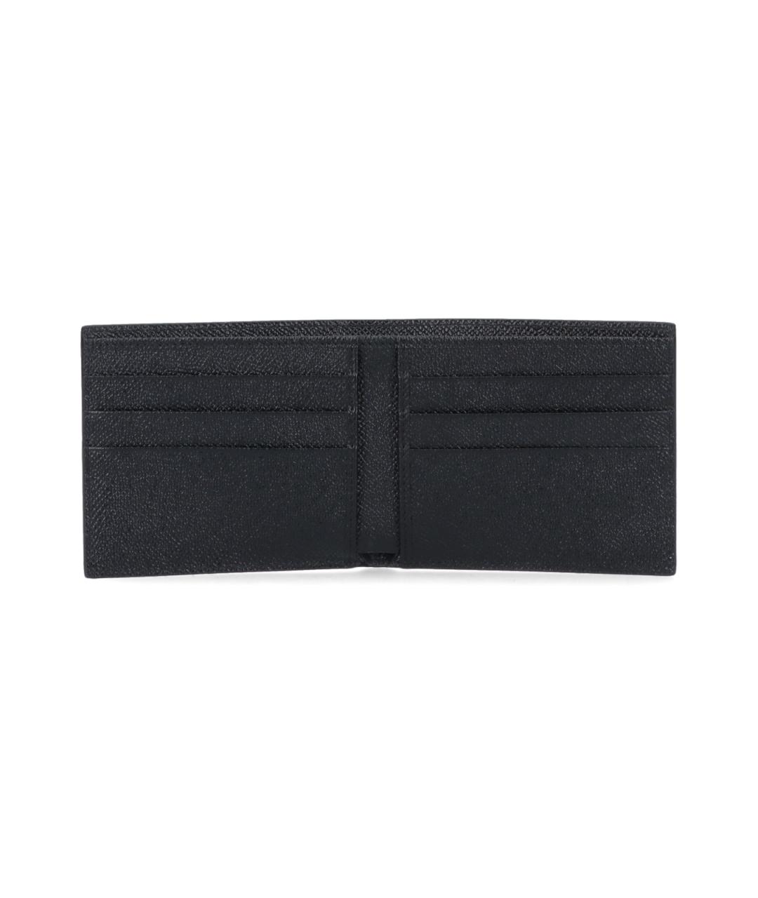 DOLCE&GABBANA Черный кожаный кошелек, фото 2