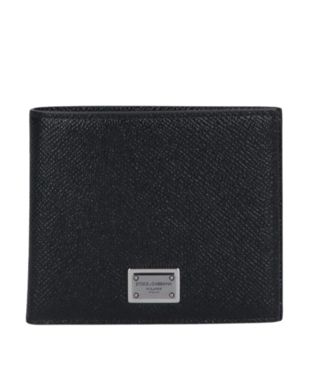 DOLCE&GABBANA Черный кожаный кошелек, фото 1