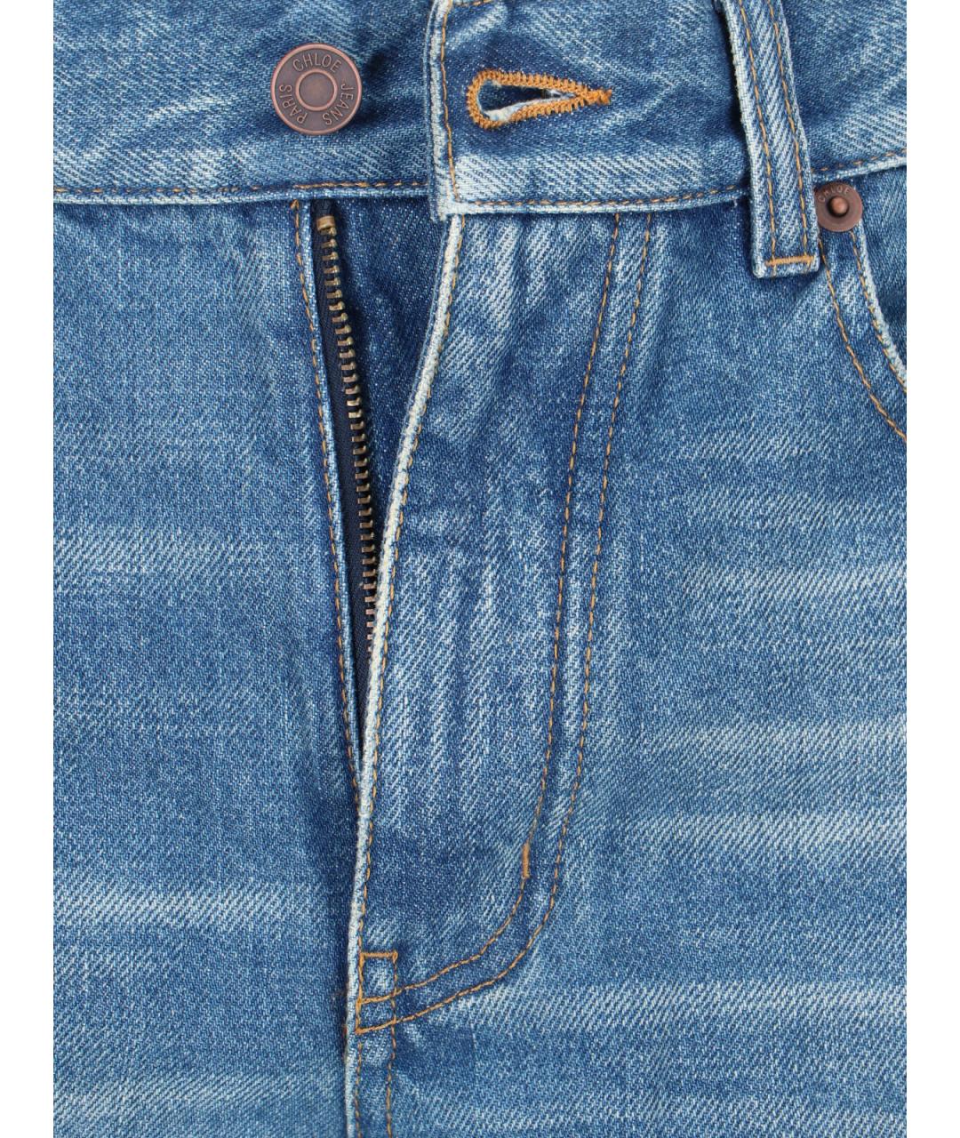CHLOE Синие хлопковые прямые джинсы, фото 4