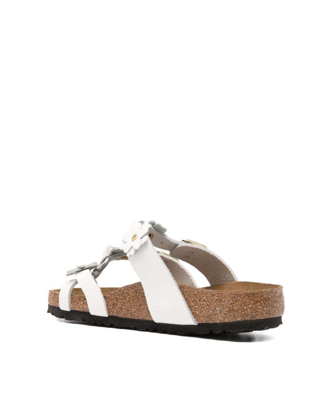 BIRKENSTOCK Белые кожаные шлепанцы, фото 4