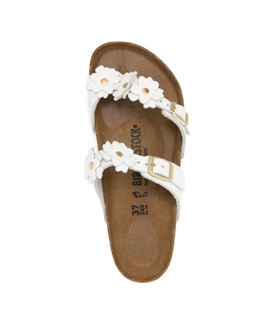 BIRKENSTOCK Белые кожаные шлепанцы, фото 2