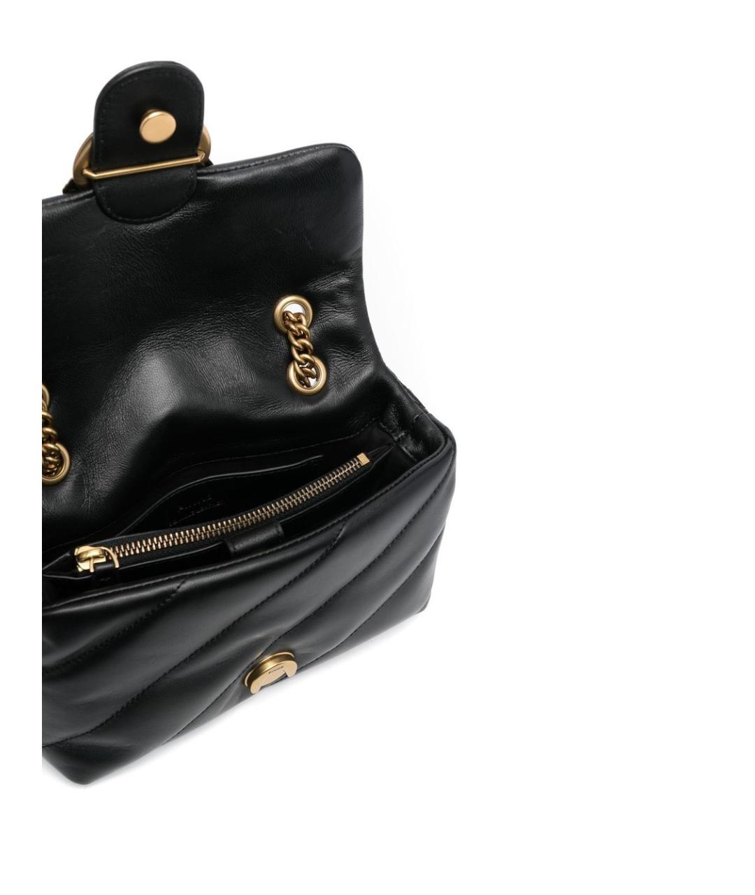 PINKO Черная кожаная сумка через плечо, фото 4