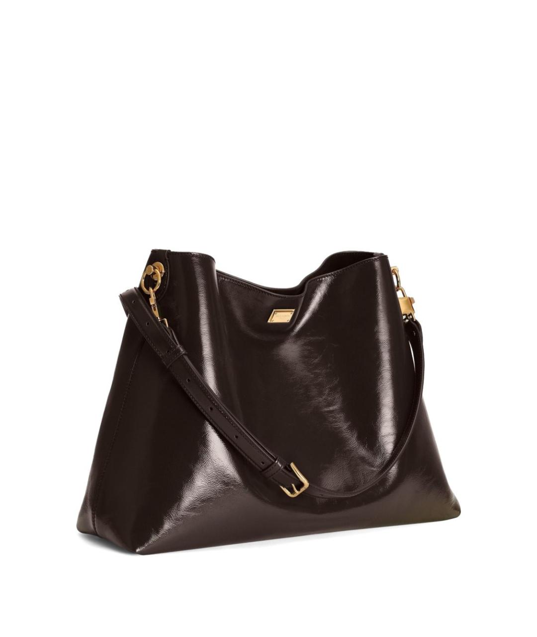 DOLCE&GABBANA Коричневая кожаная сумка через плечо, фото 4