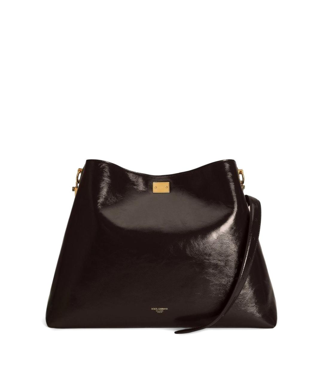 DOLCE&GABBANA Коричневая кожаная сумка через плечо, фото 2