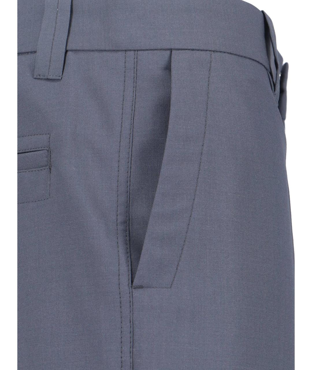 LEMAIRE Серые полиэстеровые прямые брюки, фото 4