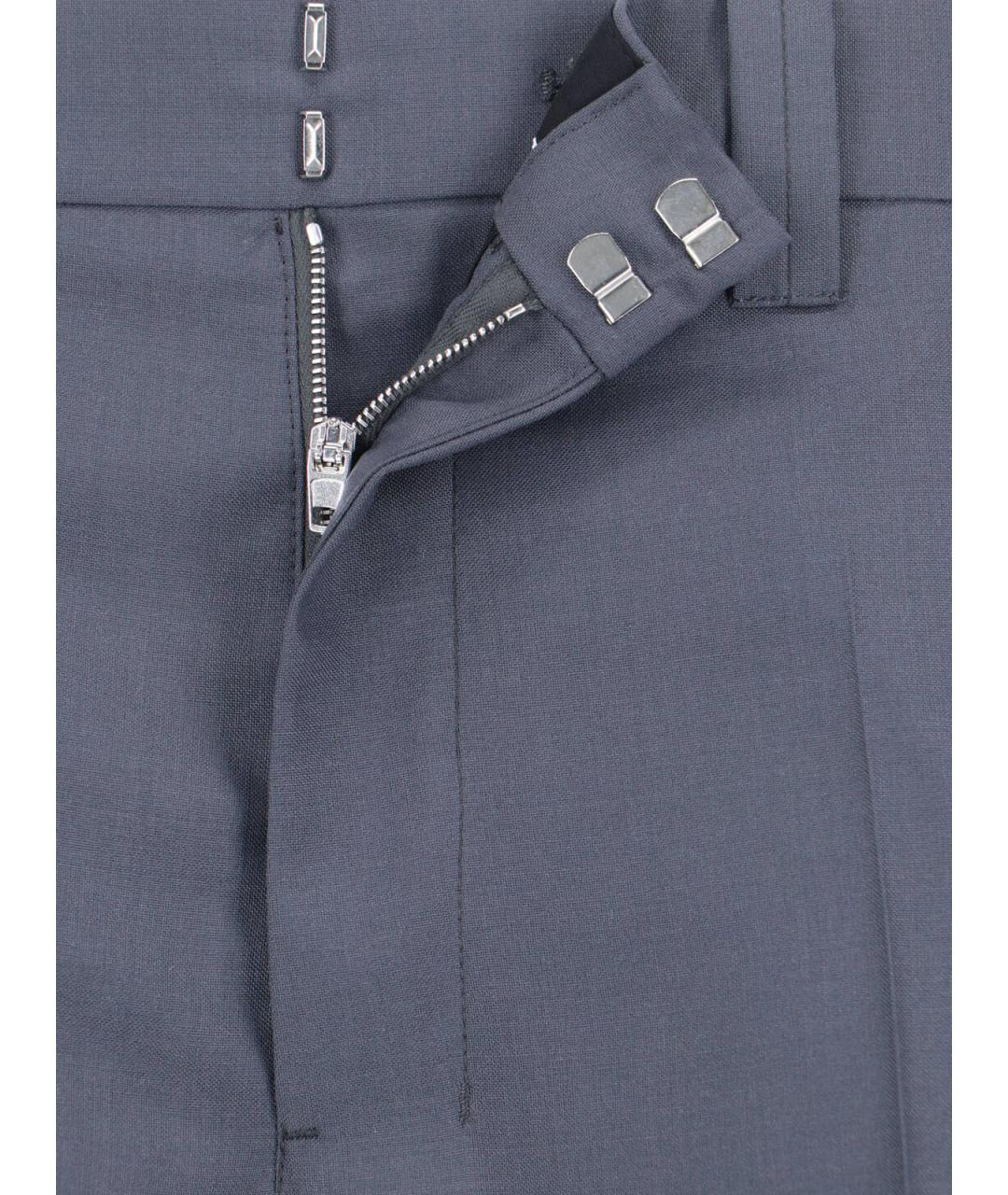 LEMAIRE Серые полиэстеровые прямые брюки, фото 5