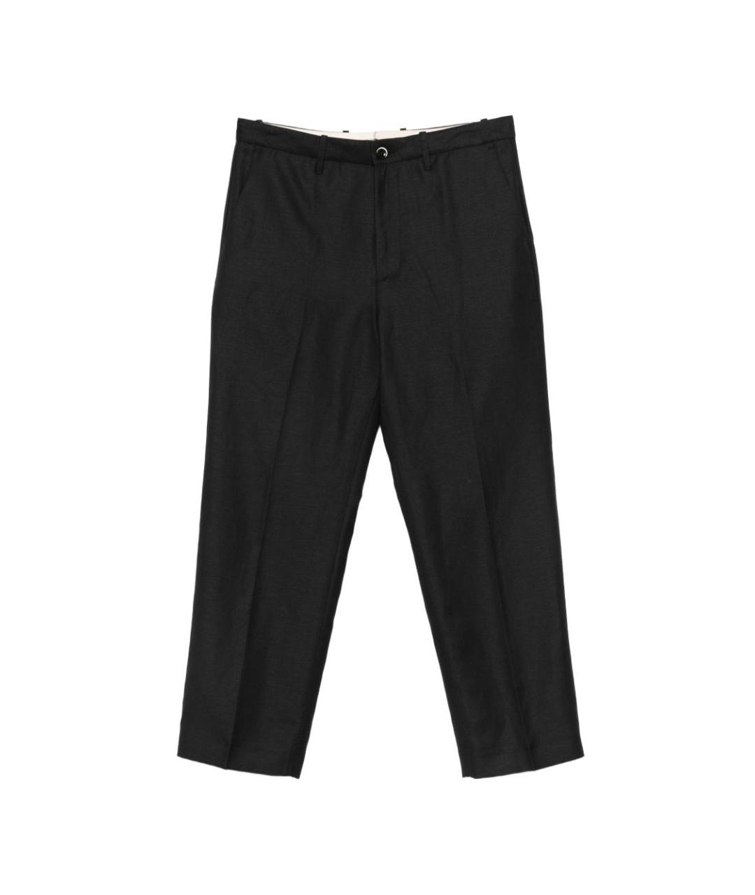 NINE IN THE MORNING Черные шерстяные повседневные брюки, фото 1