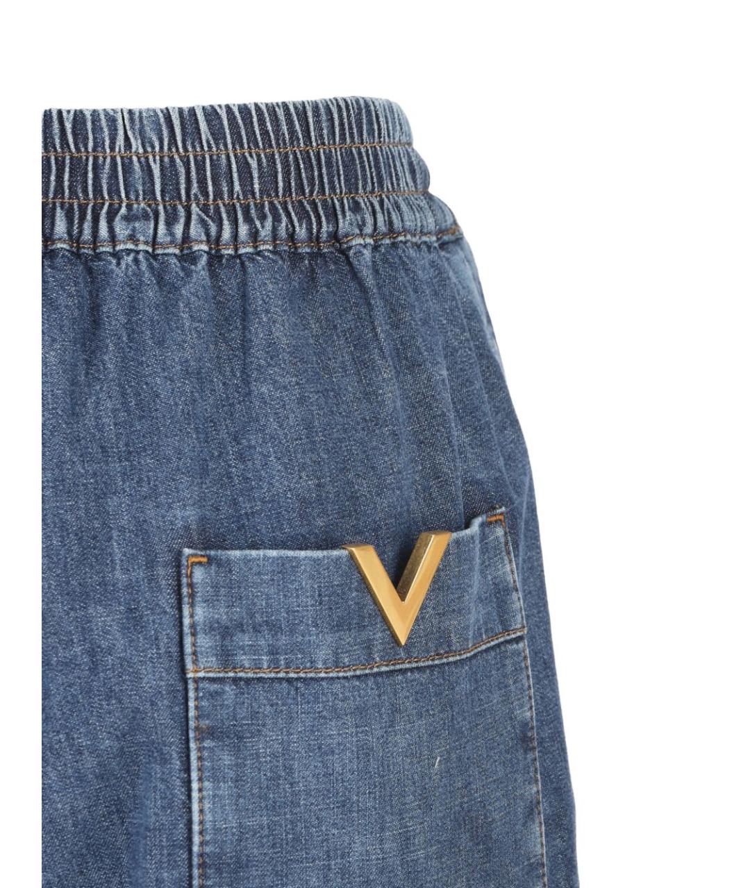 VALENTINO Голубые хлопковые прямые брюки, фото 3