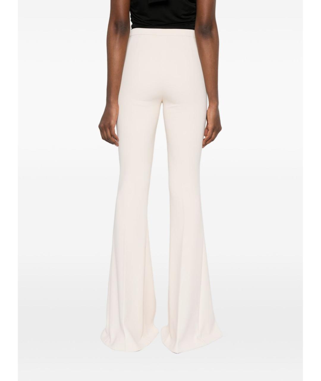 ELISABETTA FRANCHI Бежевые полиамидовые прямые брюки, фото 3