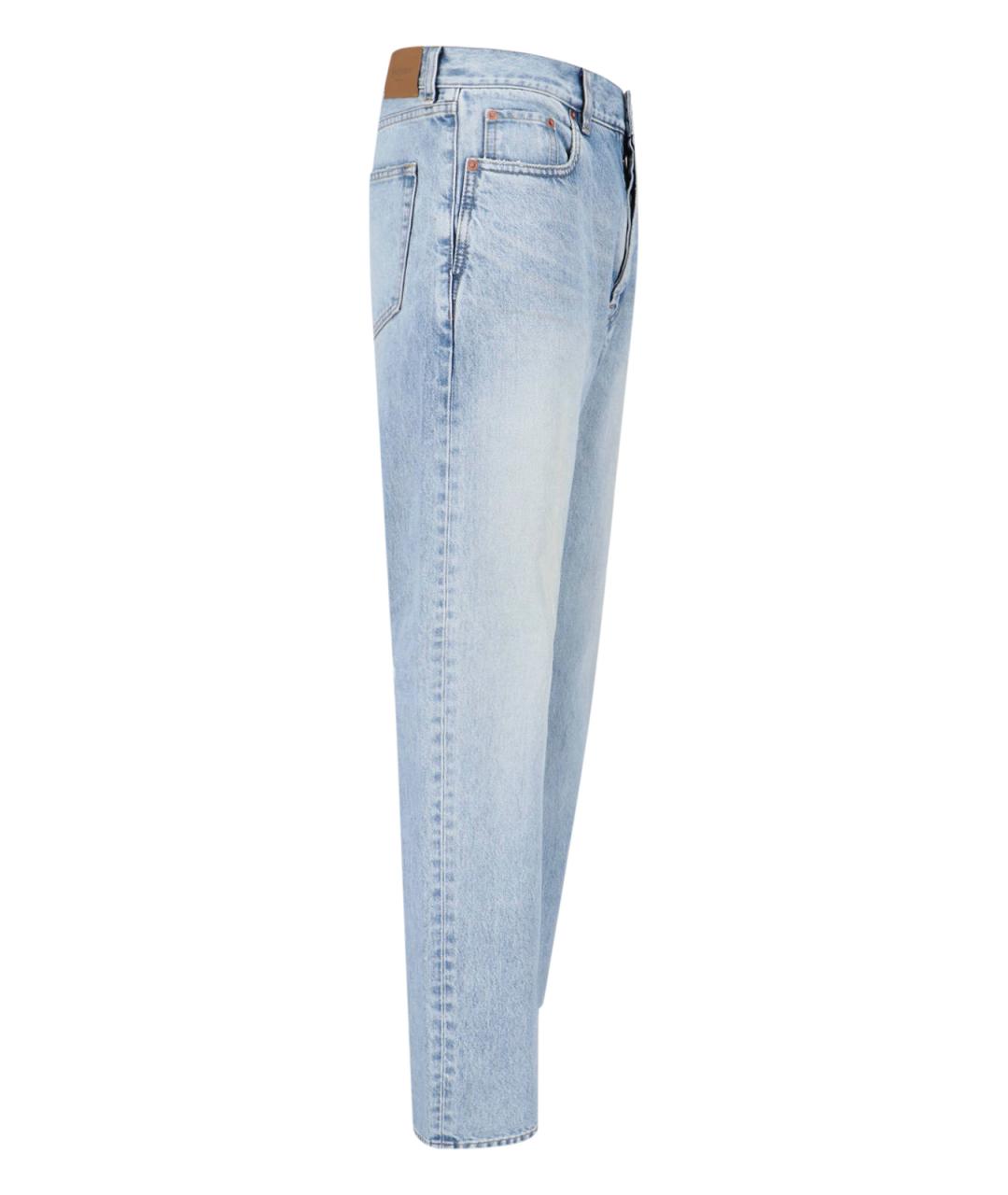 SAINT LAURENT Синие хлопковые прямые джинсы, фото 3