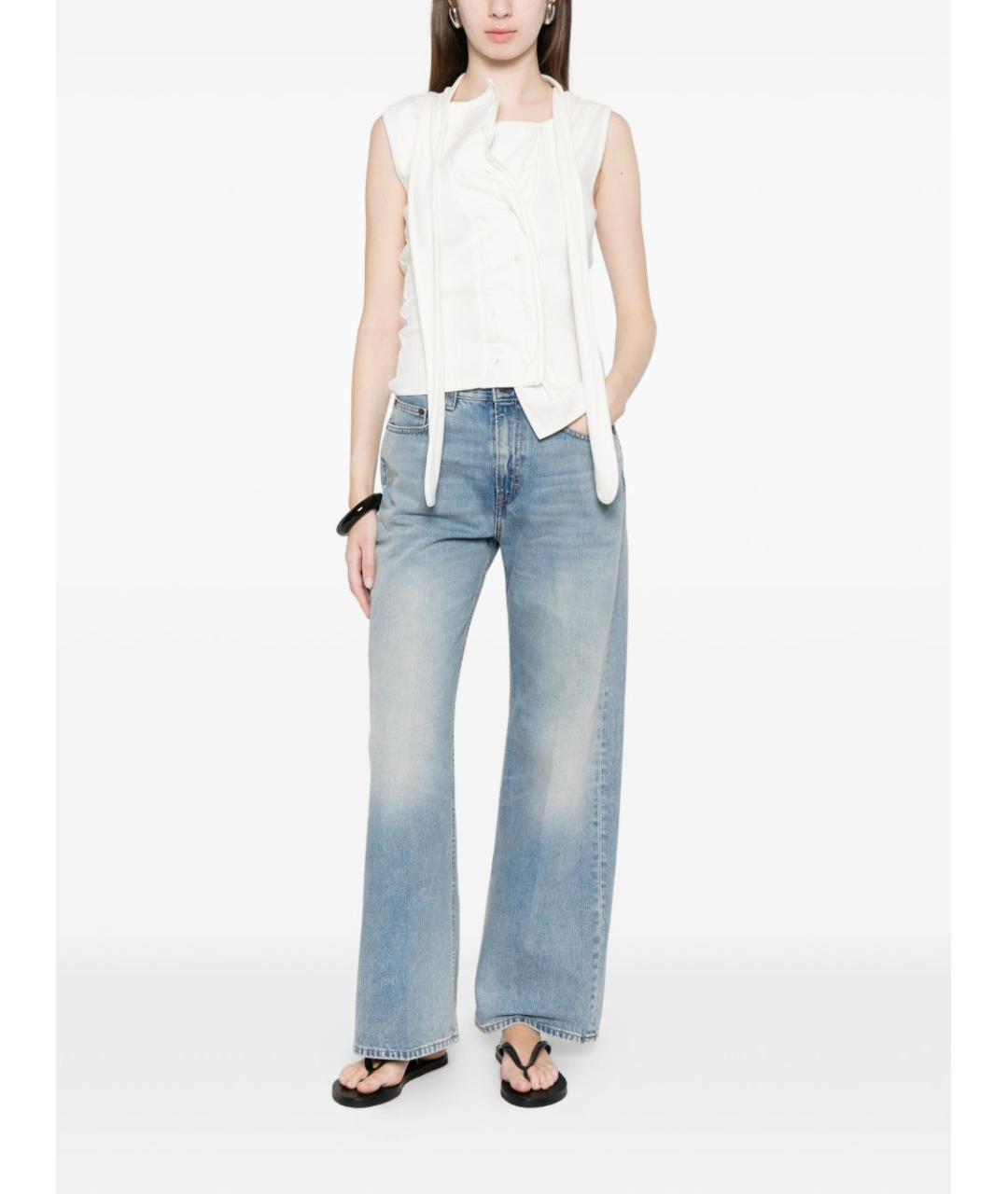 HAIKURE Синие хлопковые прямые джинсы, фото 4