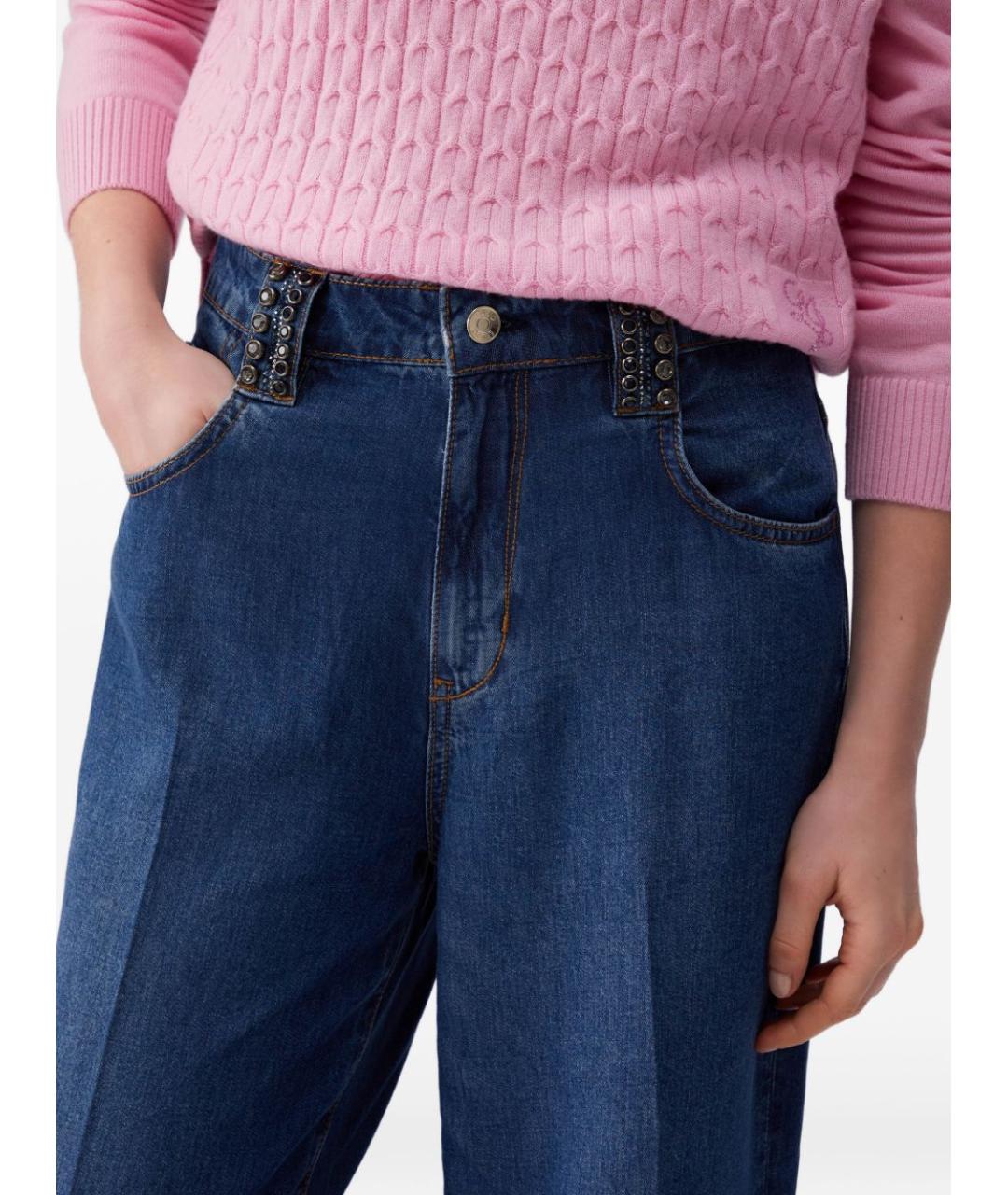 LIU JO Синие хлопковые прямые джинсы, фото 5