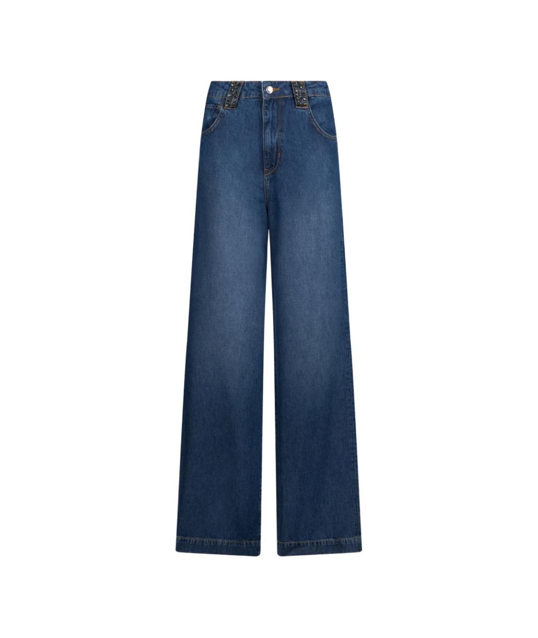 LIU JO Синие хлопковые прямые джинсы, фото 1