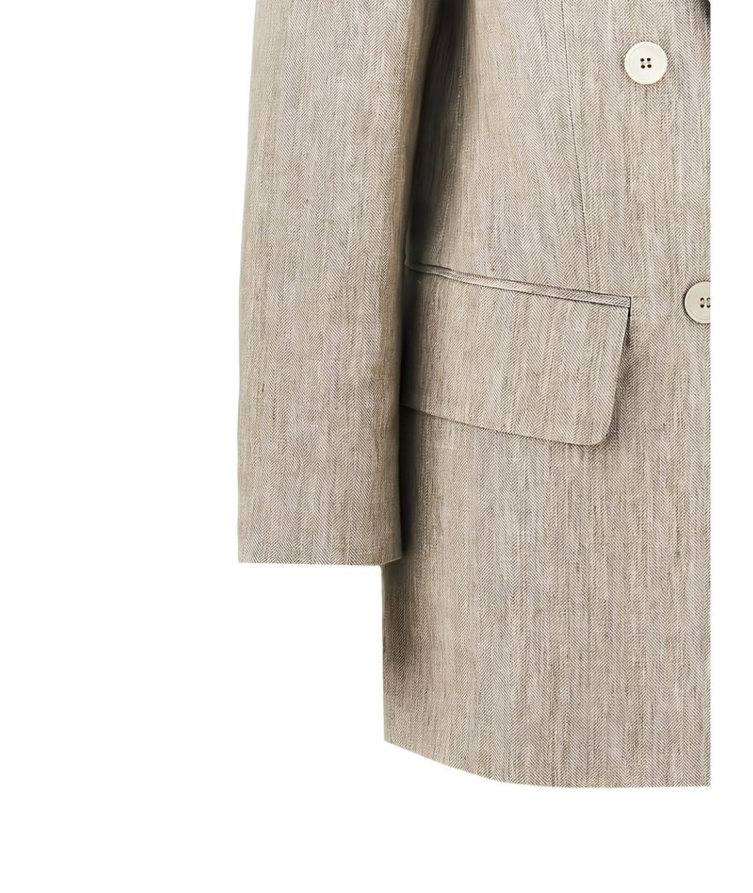 MAX MARA Бежевый льняной жакет/пиджак, фото 2