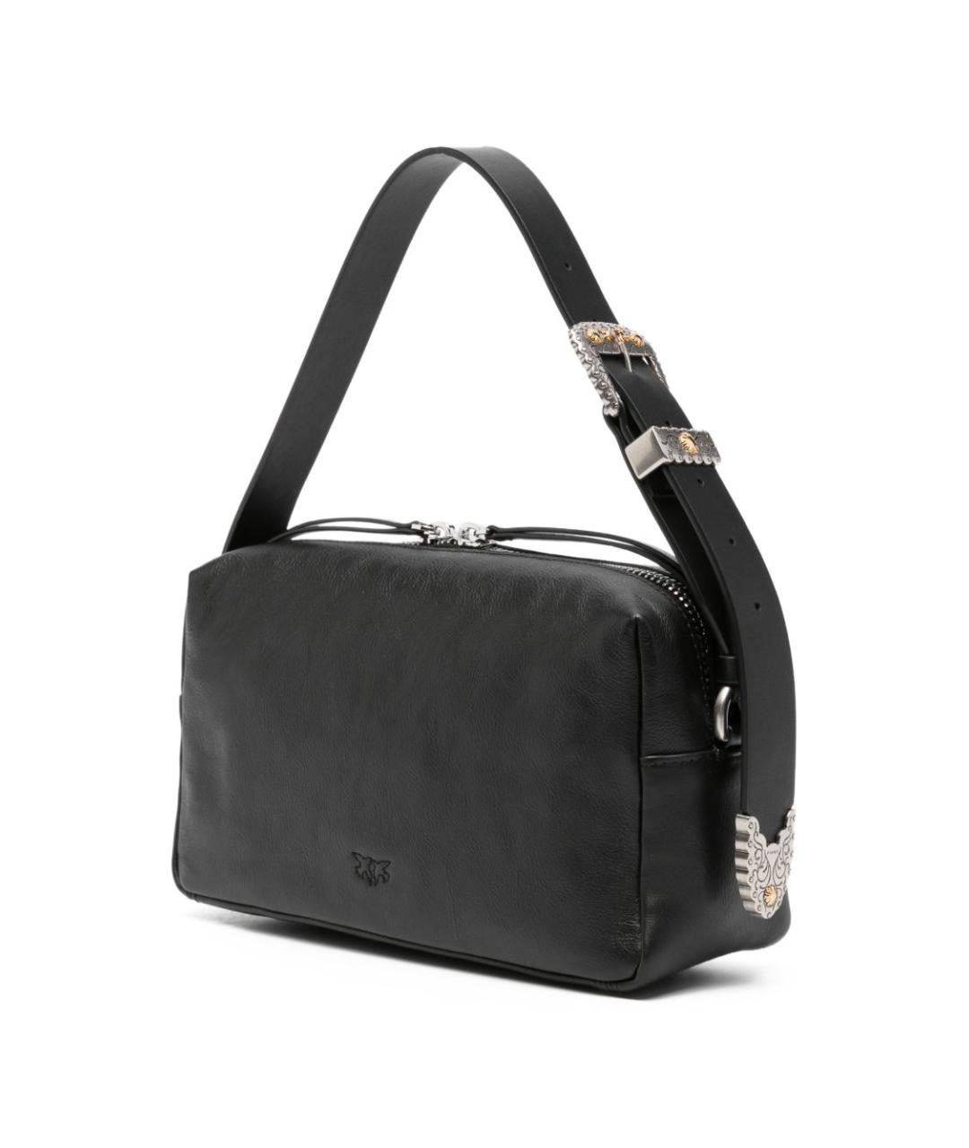 PINKO Черная кожаная сумка через плечо, фото 5