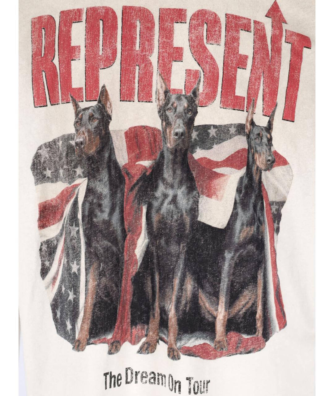 REPRESENT Белая хлопковая футболка, фото 3