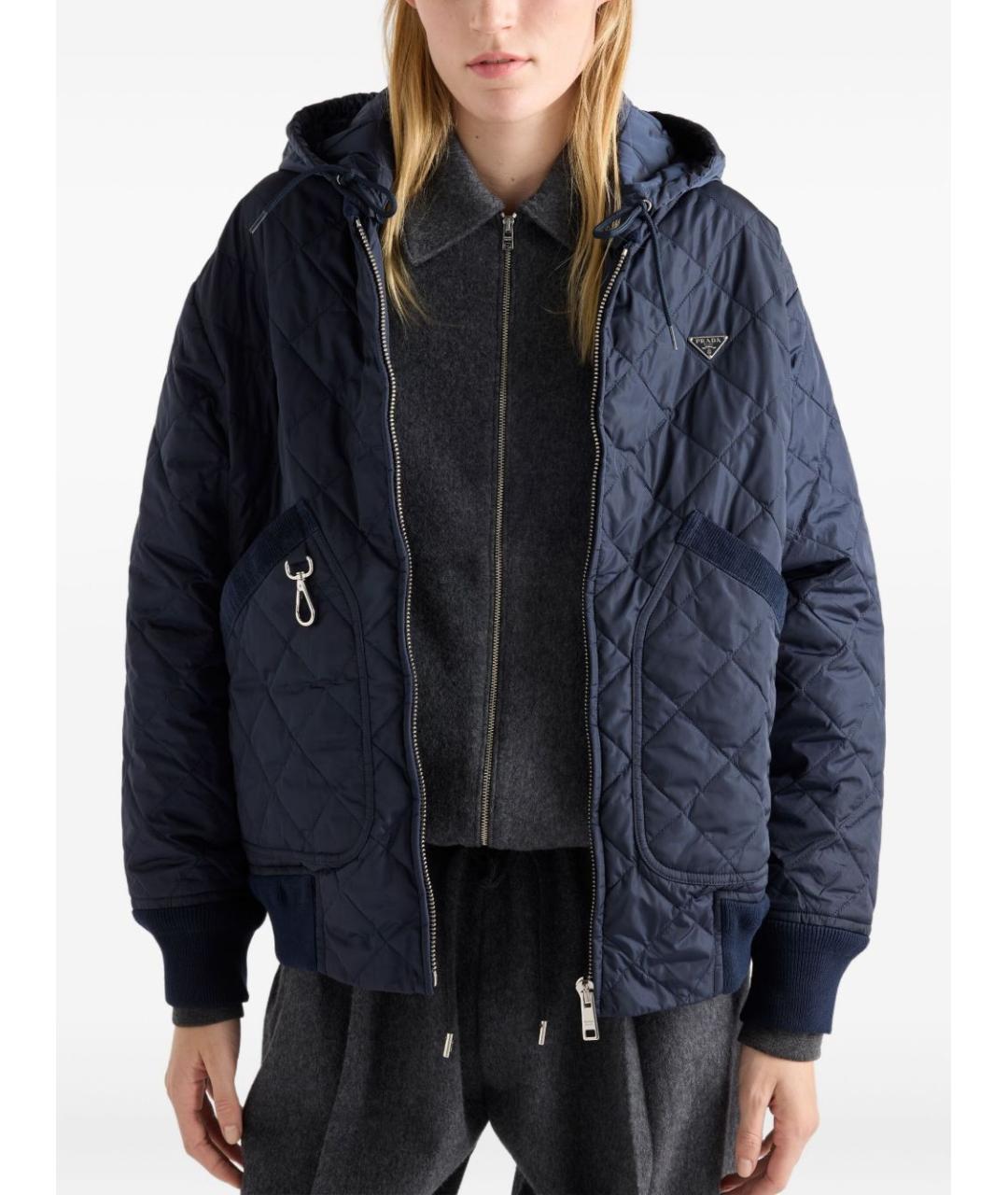 PRADA Синяя полиамидовая куртка, фото 5