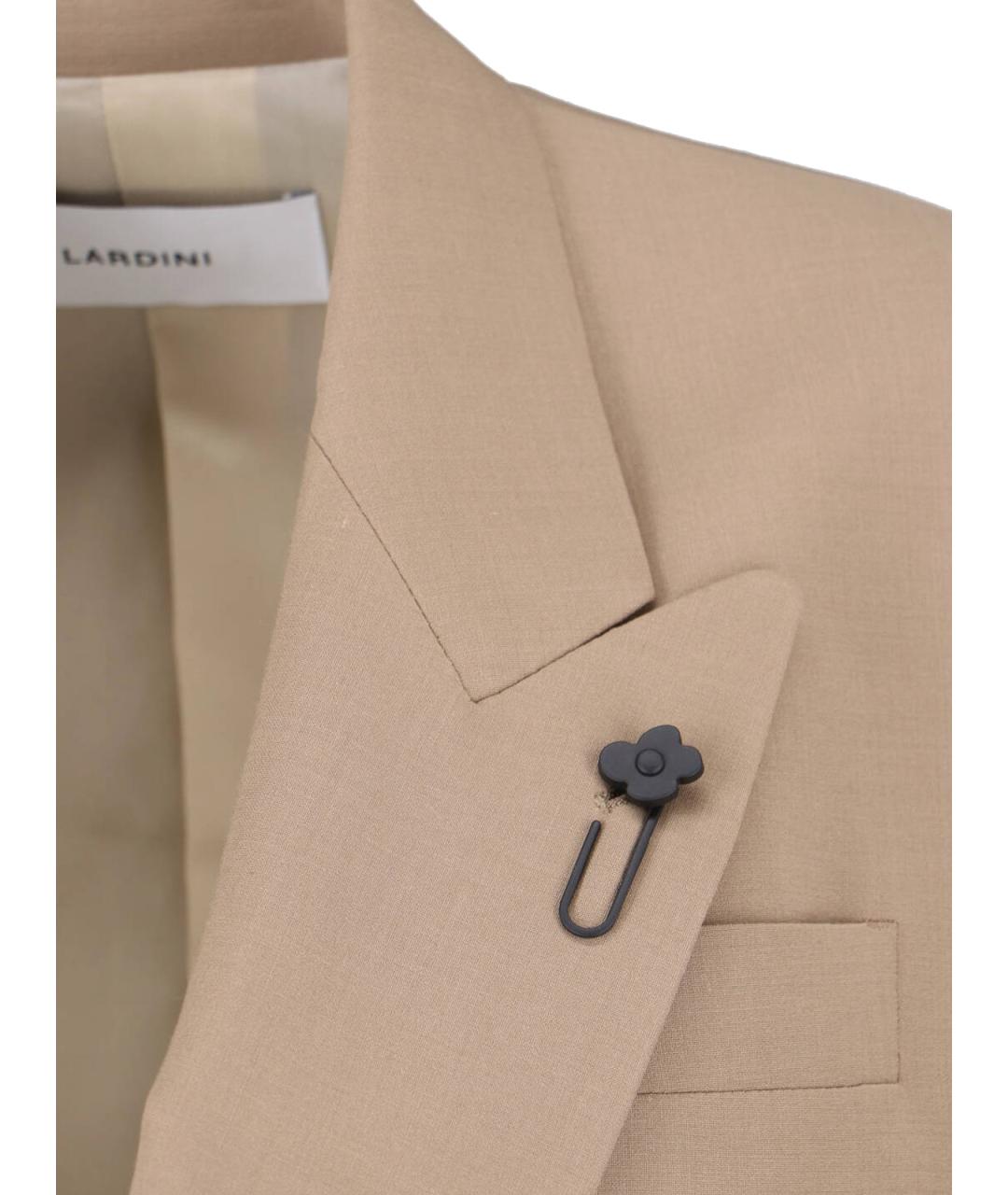 LARDINI Коричневый шерстяной жакет/пиджак, фото 4