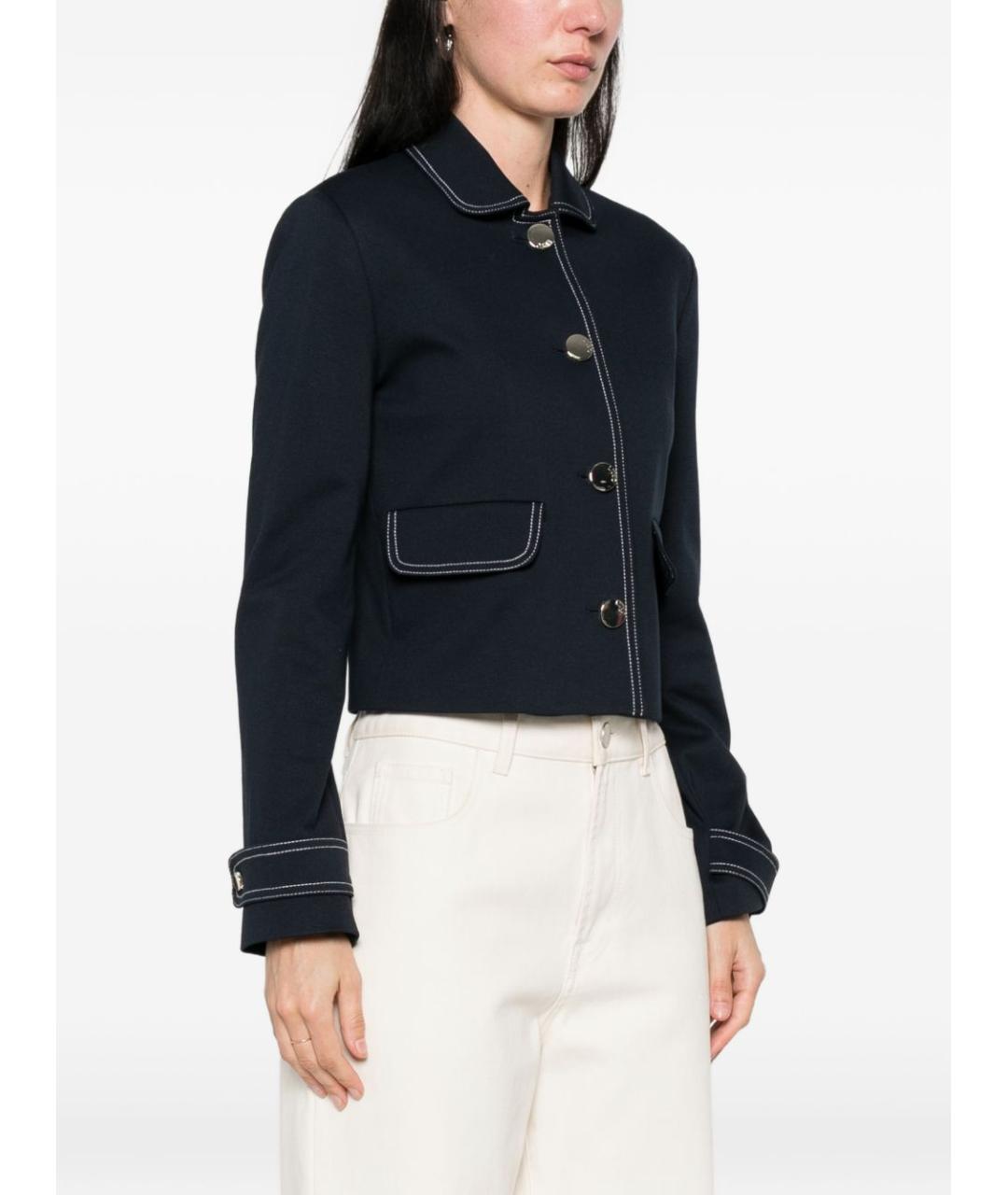 LIU JO Темно-синяя вискозная куртка, фото 3