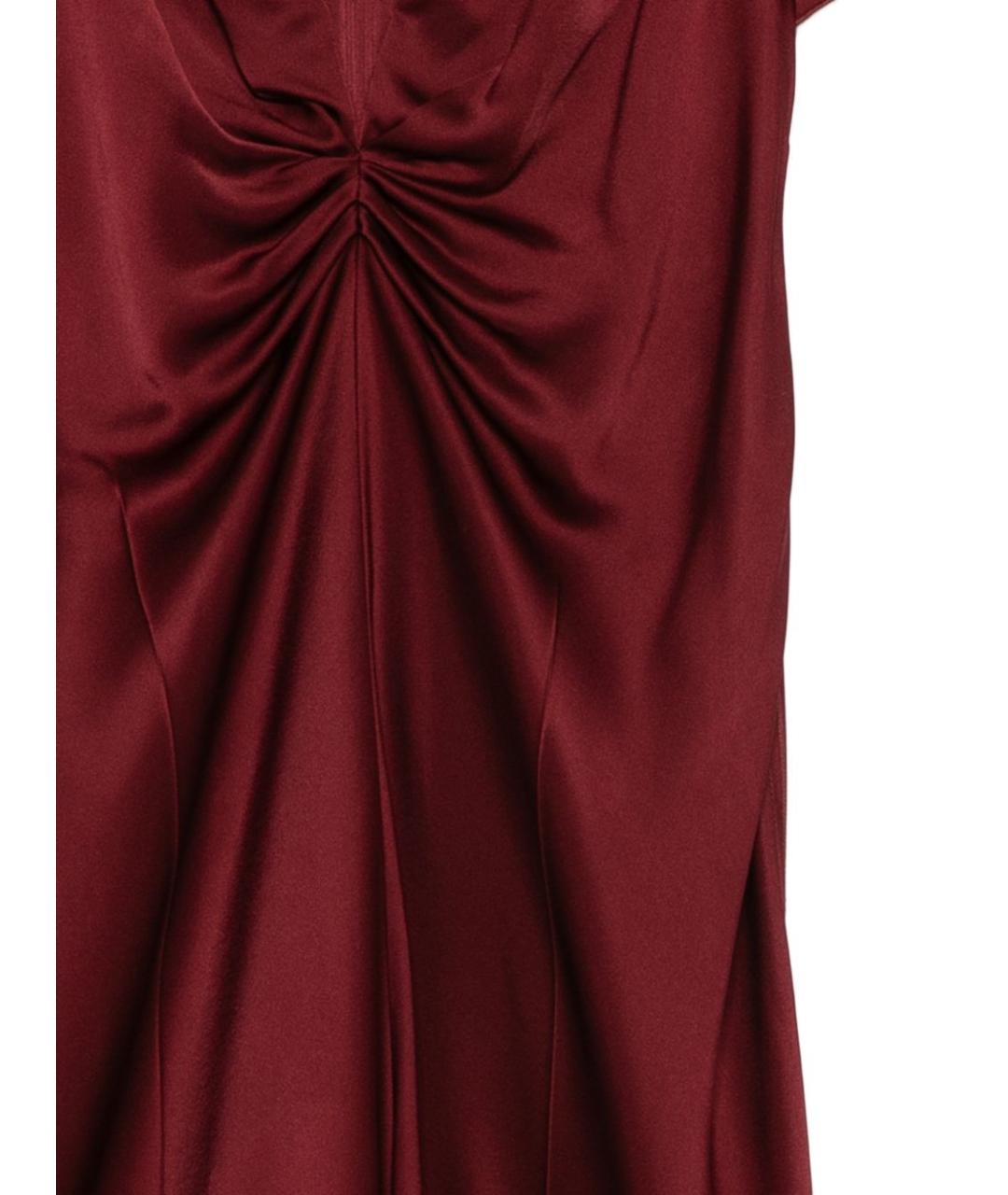 VICTORIA BECKHAM Бордовое ацетатное повседневное платье, фото 3