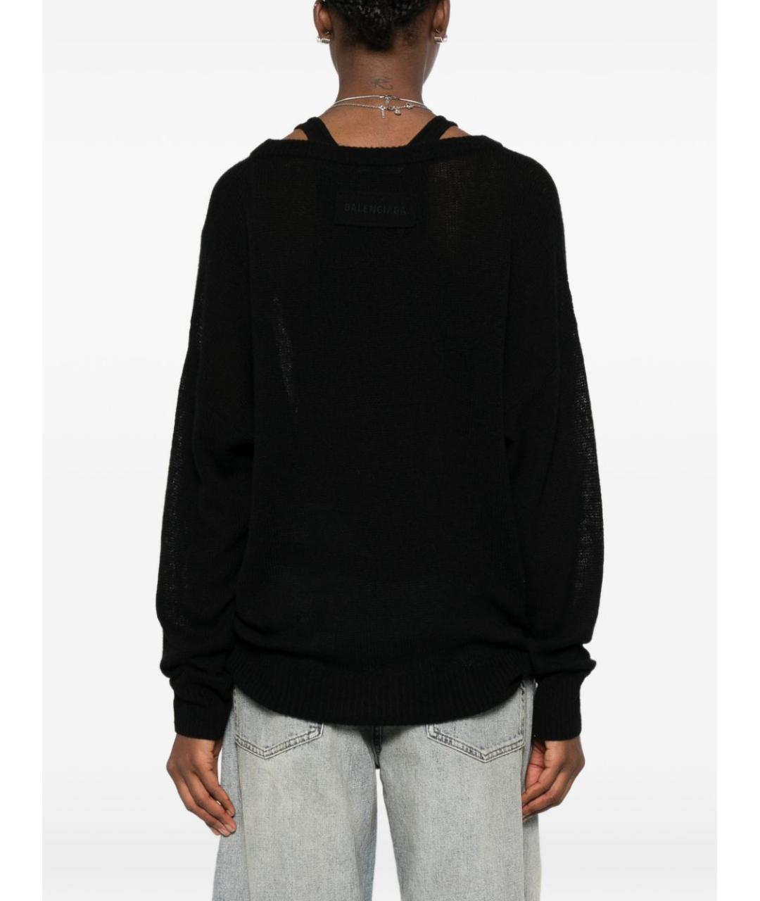 BALENCIAGA Черный кашемировый джемпер / свитер, фото 3
