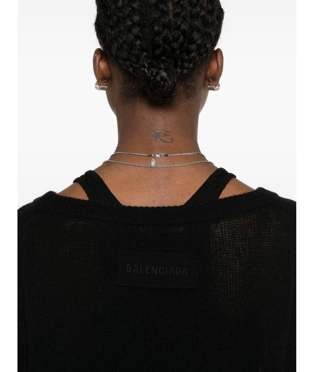 BALENCIAGA Черный кашемировый джемпер / свитер, фото 4