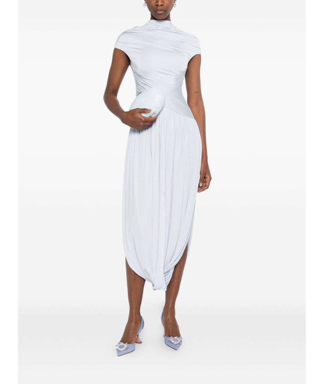 SELF-PORTRAIT Голубое полиэстеровое коктейльное платье, фото 5