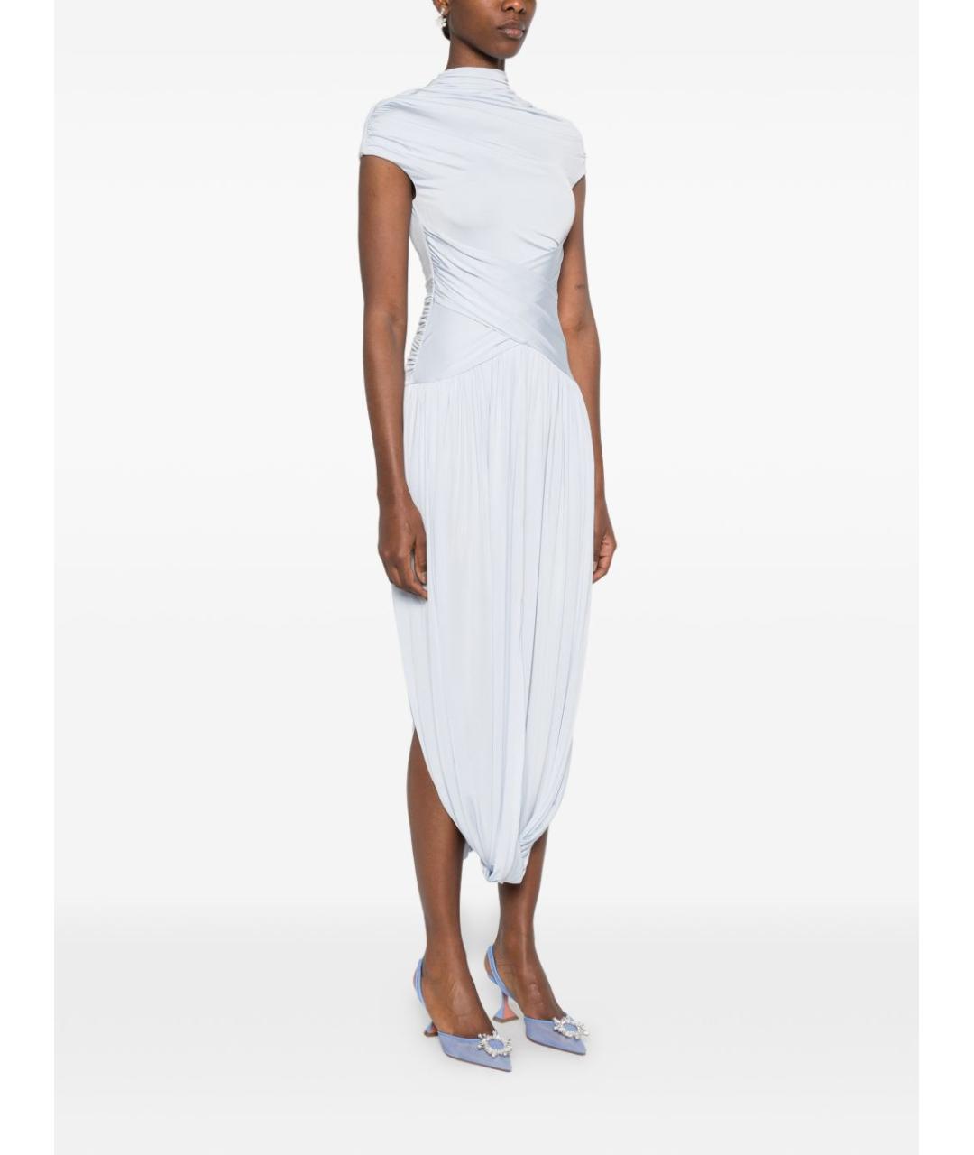 SELF-PORTRAIT Голубое полиэстеровое коктейльное платье, фото 4