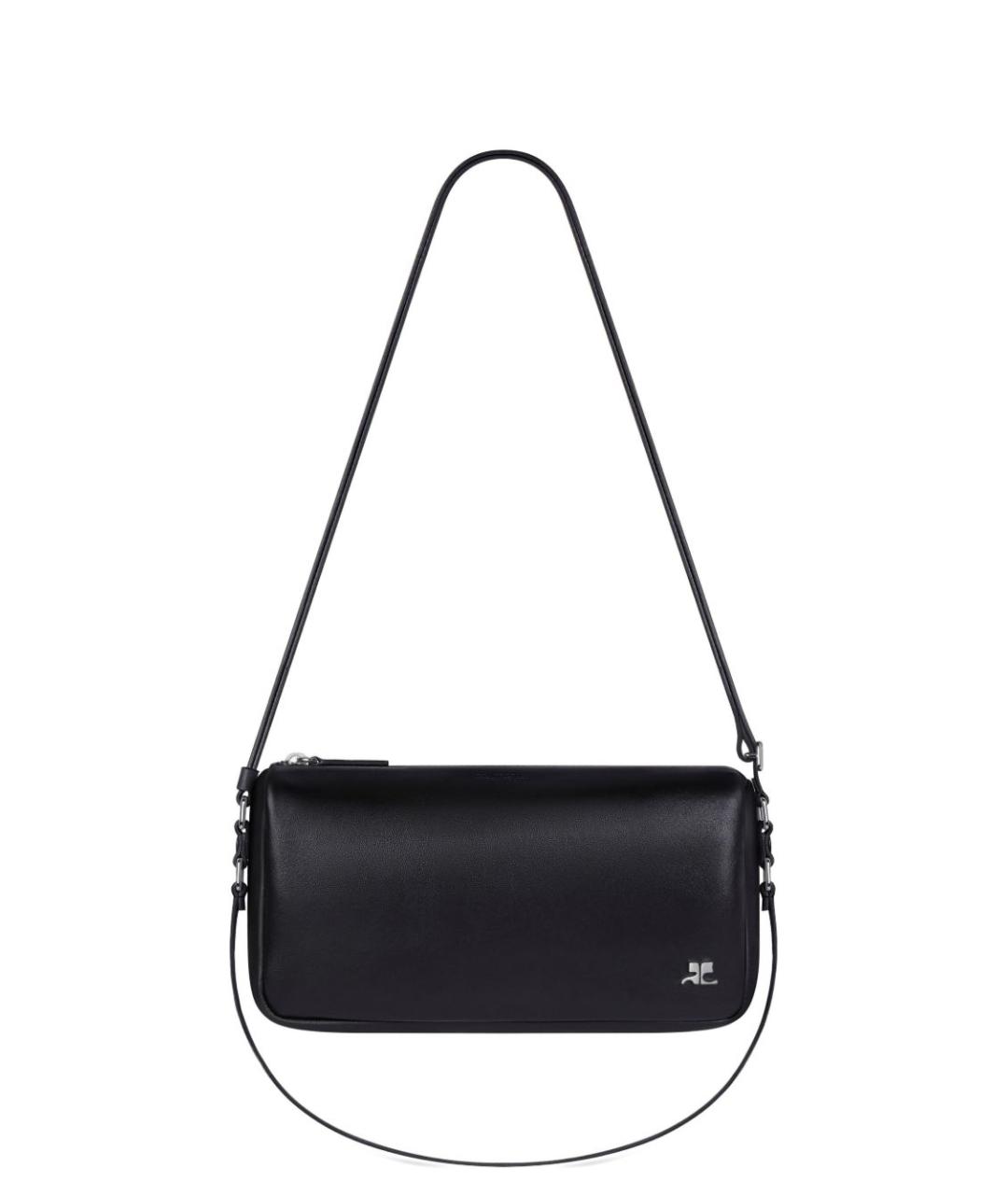 COURREGES Черная кожаная сумка через плечо, фото 1