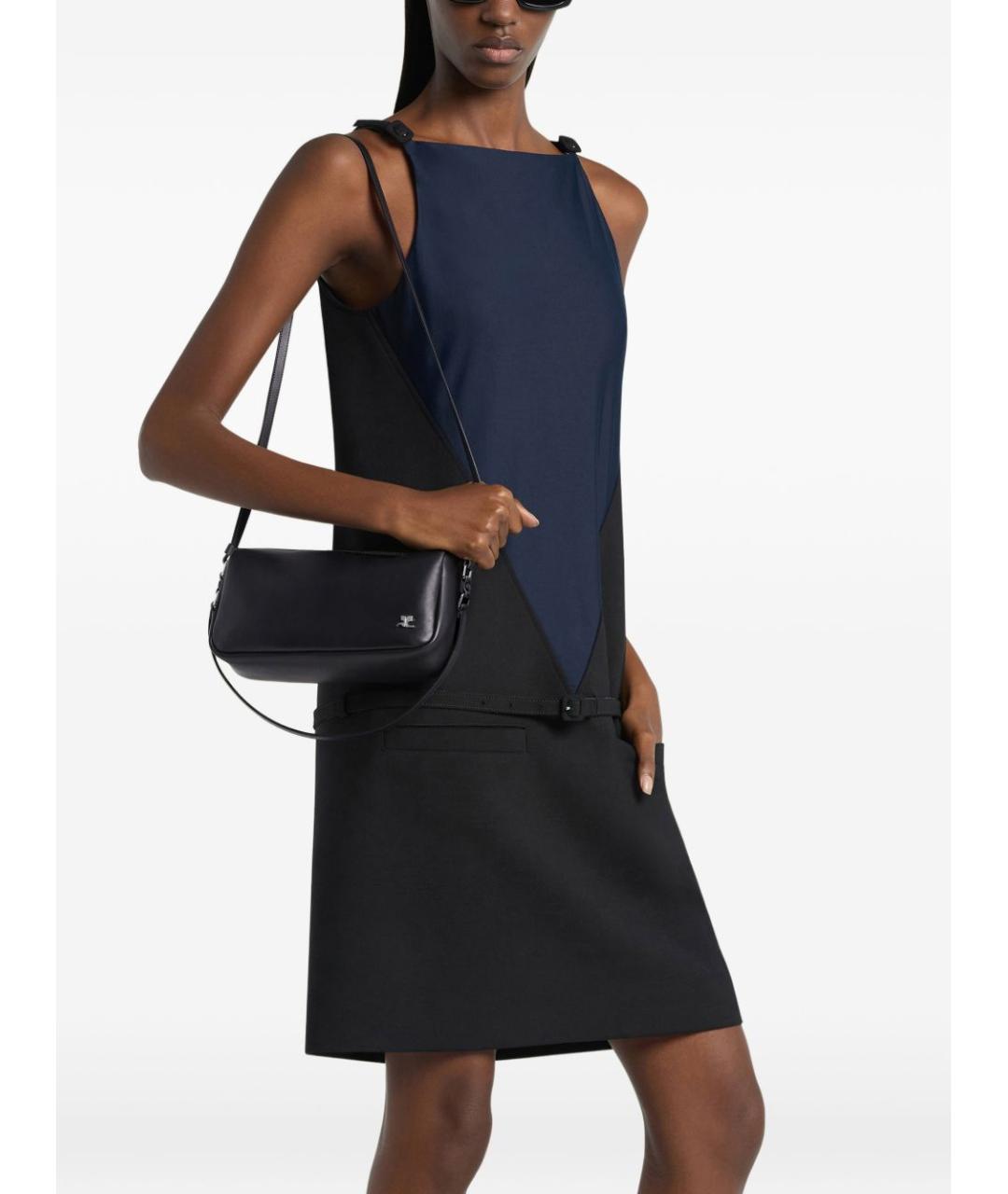 COURREGES Черная кожаная сумка через плечо, фото 5