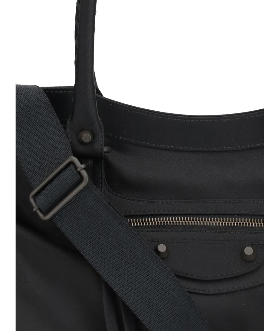 BALENCIAGA Черная синтетическая сумка тоут, фото 4