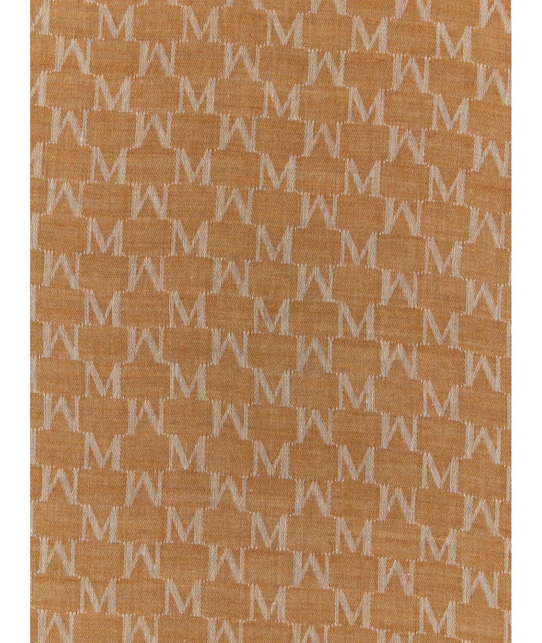 MAX MARA Коричневый хлопковый платок, фото 2