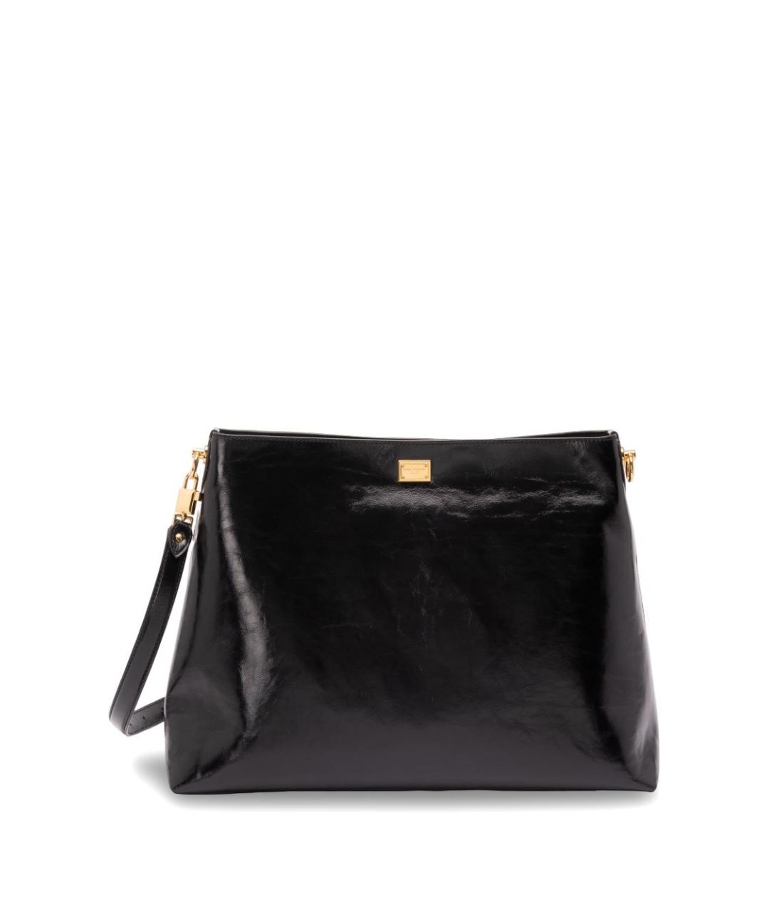 DOLCE&GABBANA Черная кожаная сумка через плечо, фото 4
