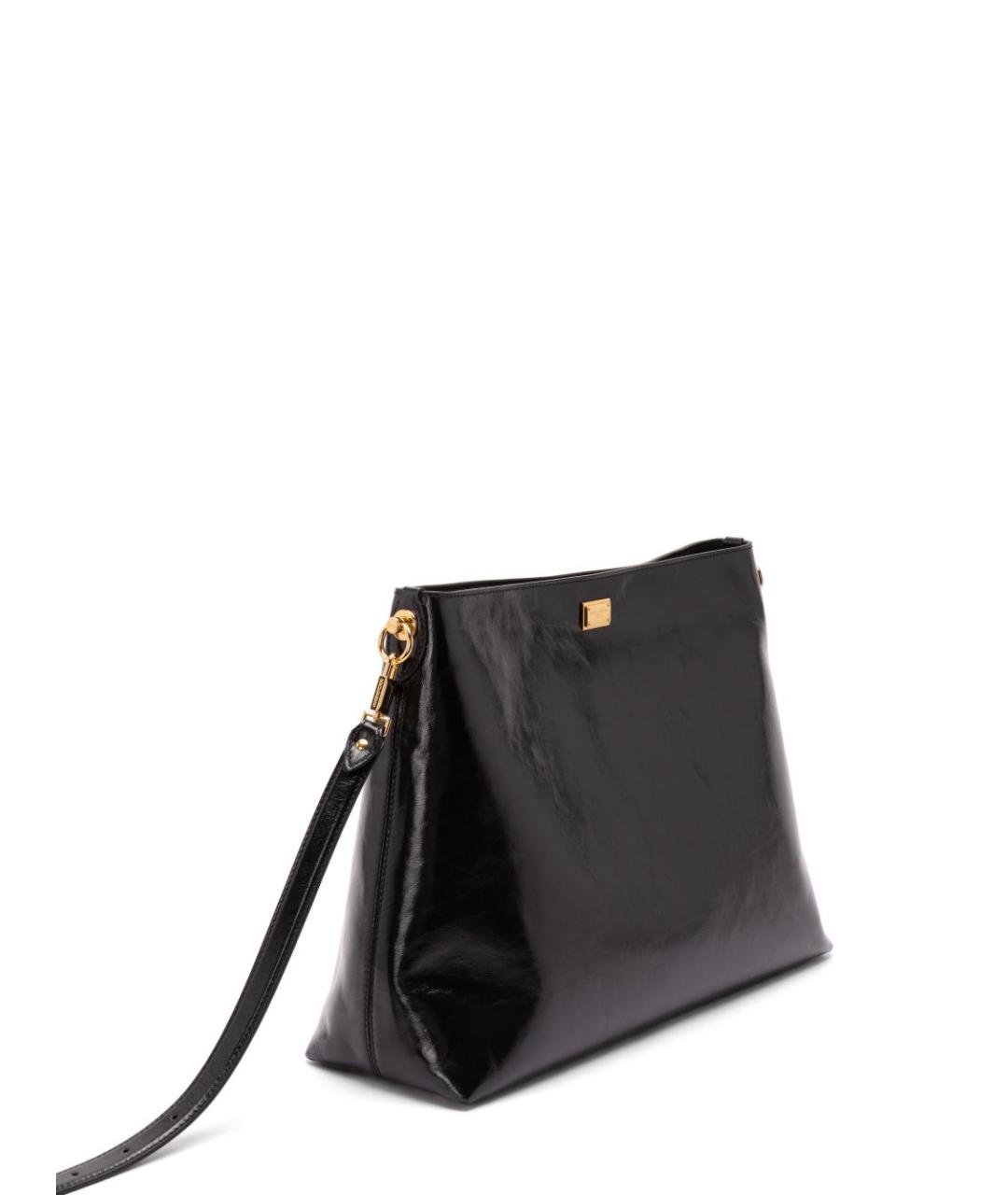 DOLCE&GABBANA Черная кожаная сумка через плечо, фото 6